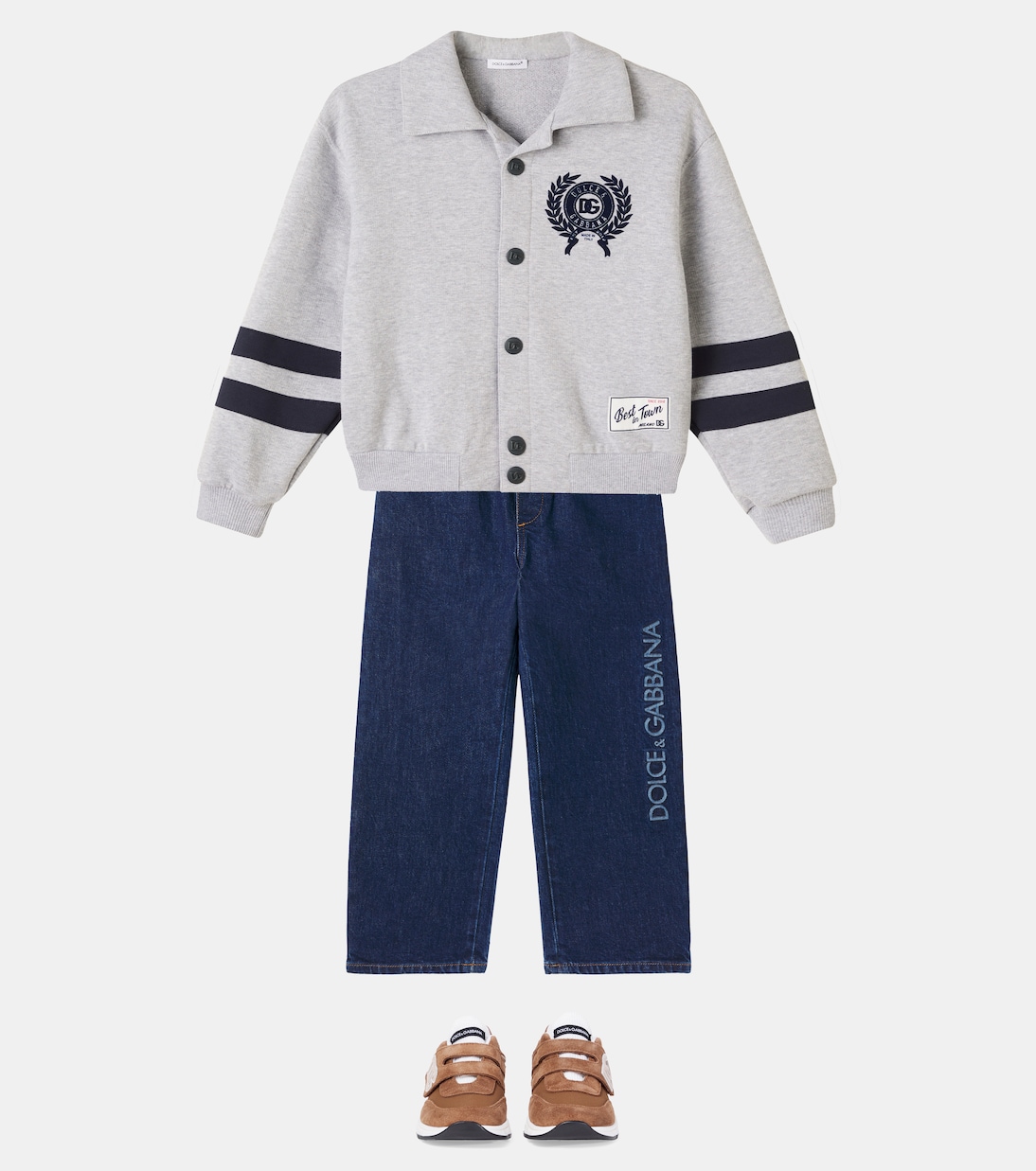 DG 코튼 플리스 바시티 재킷 | Dolce&Gabbana Kids