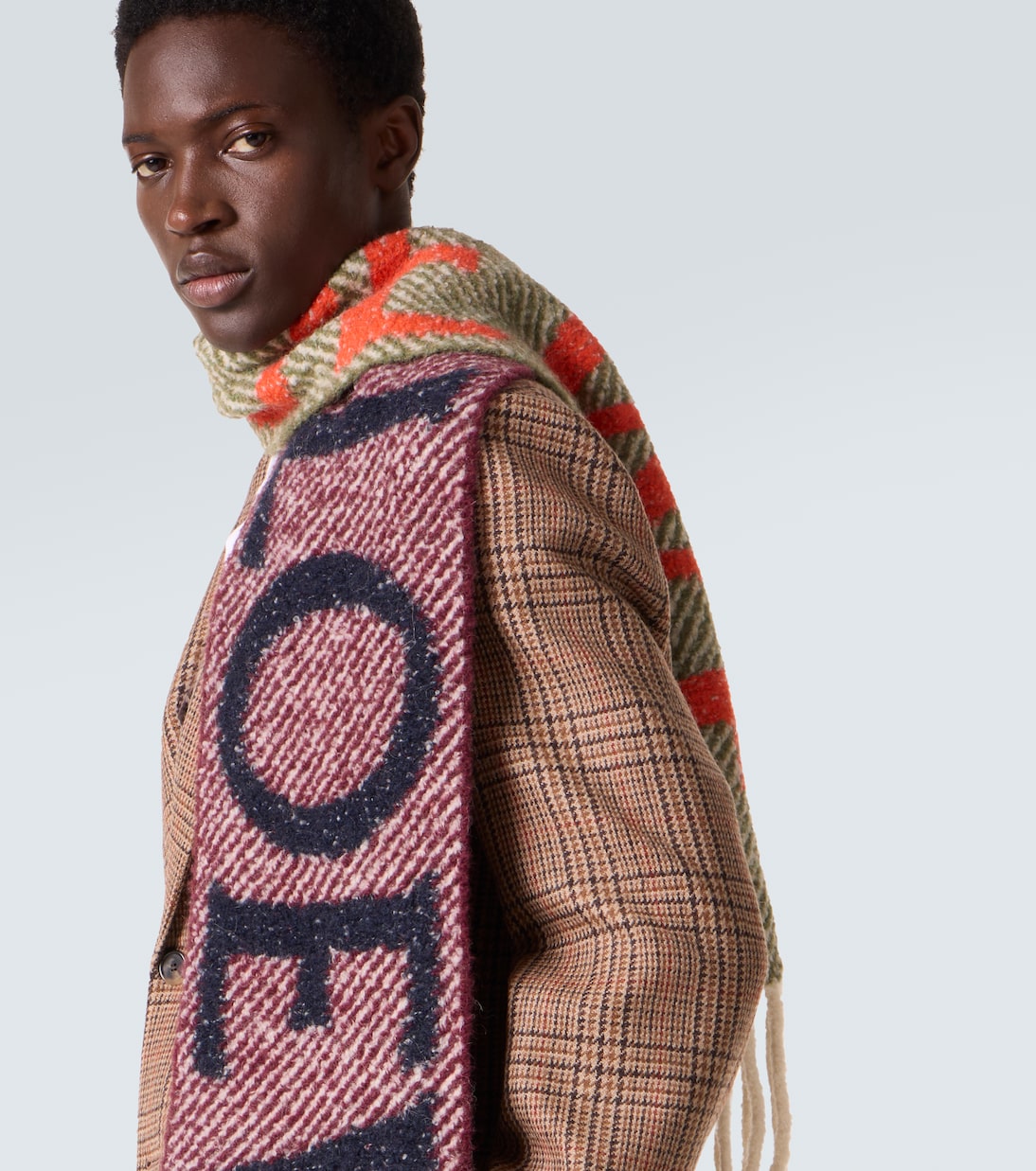 Fringed logo alpaca and wool-blend scarf | Loewe