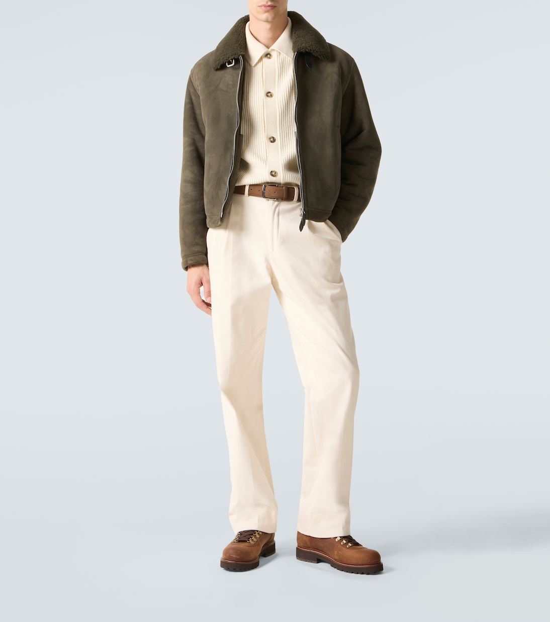 Giacca blouson in suede con shearling | Berluti