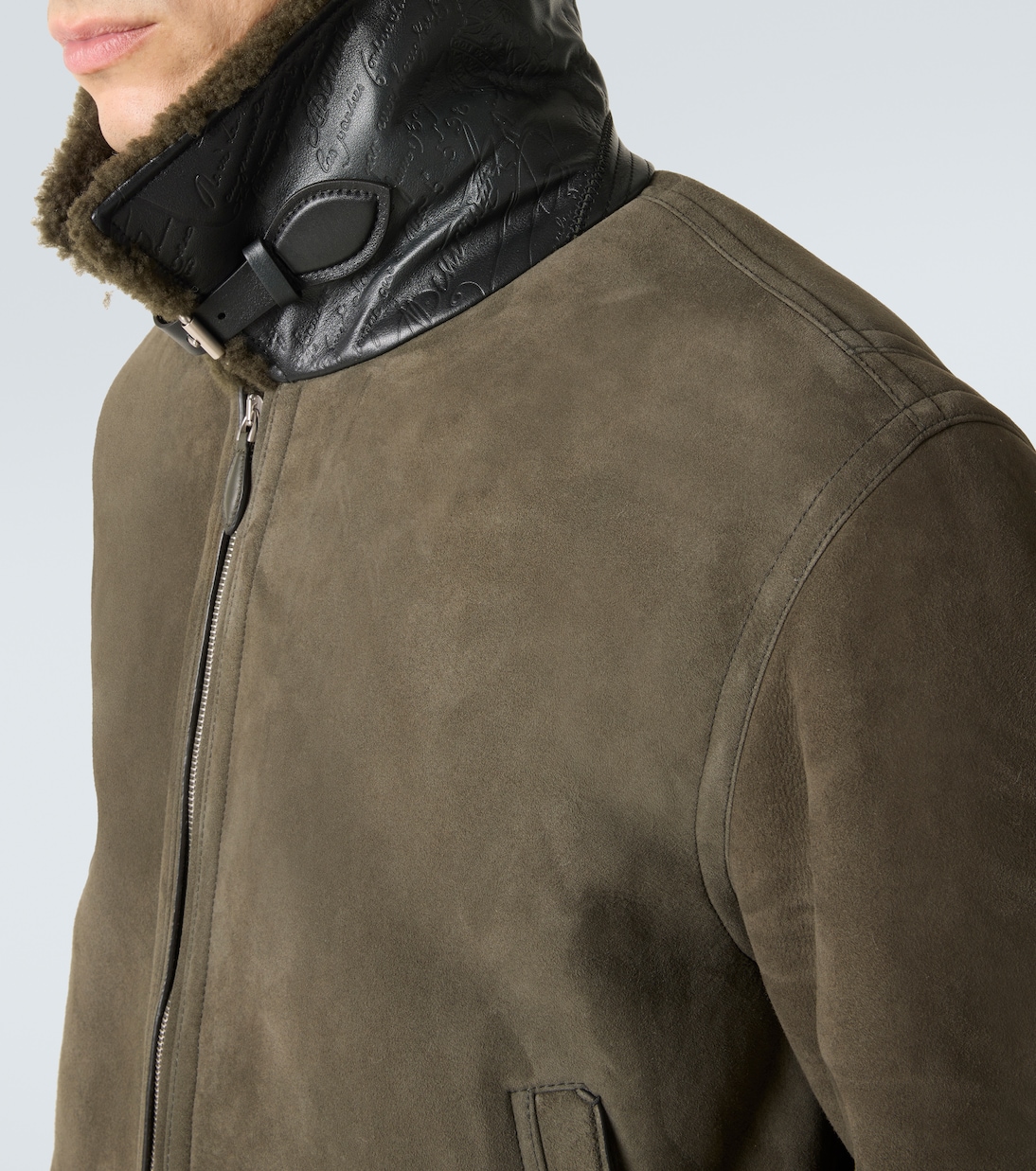 Giacca blouson in suede con shearling | Berluti