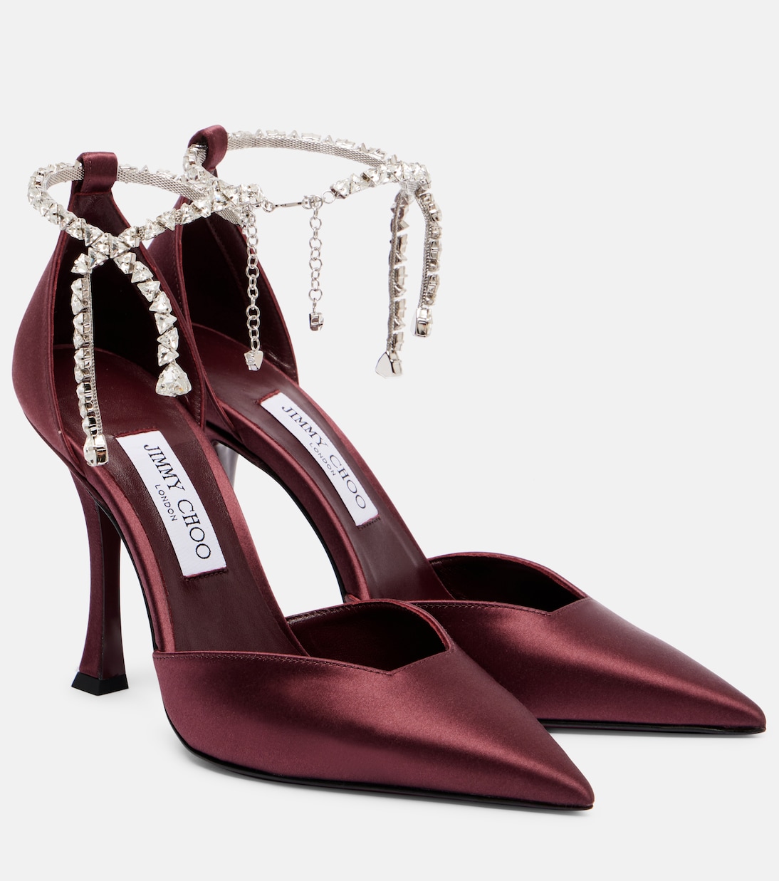 Stevie 100 embellished satin pumps | Jimmy Choo