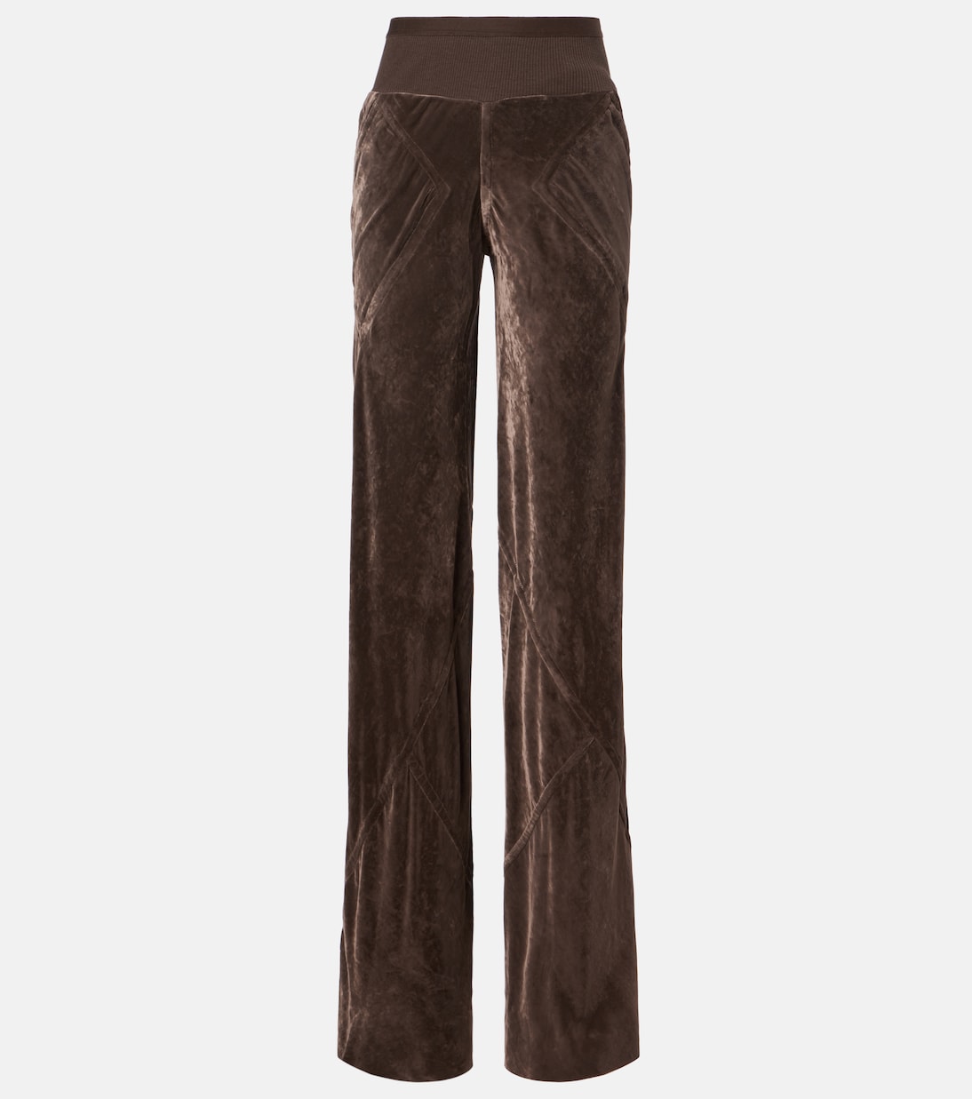 Pantalon droit à taille haute en velours | Rick Owens