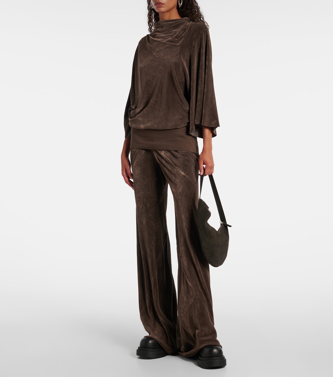 Pantalon droit à taille haute en velours | Rick Owens