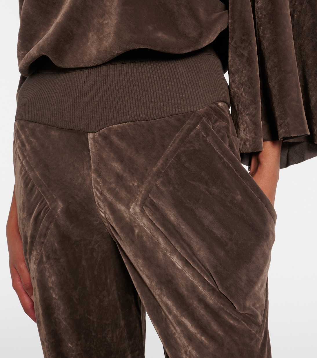 Pantalon droit à taille haute en velours | Rick Owens