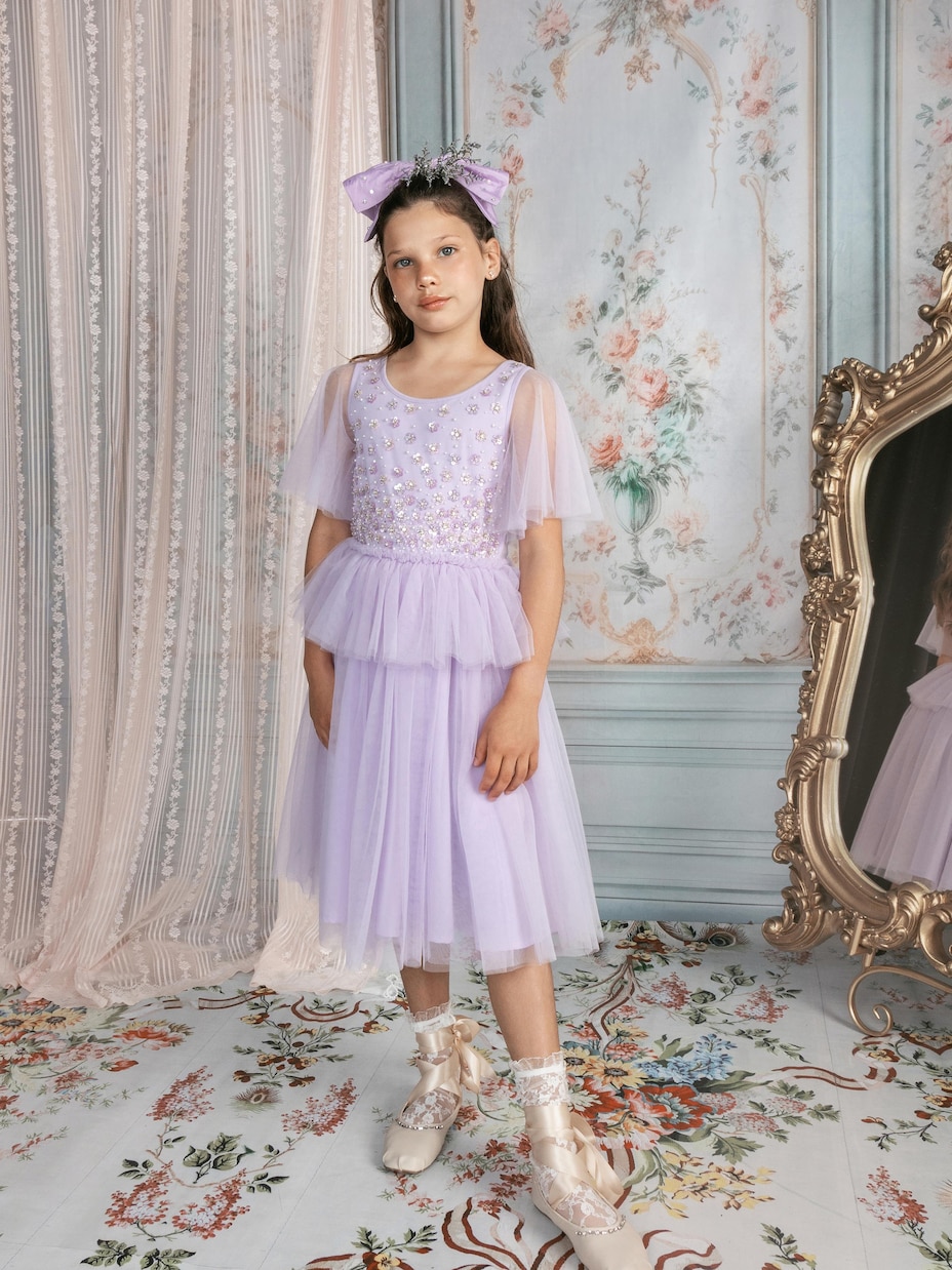 Verziertes Kleid Orchid Radiance aus Tüll | Tutu Du Monde