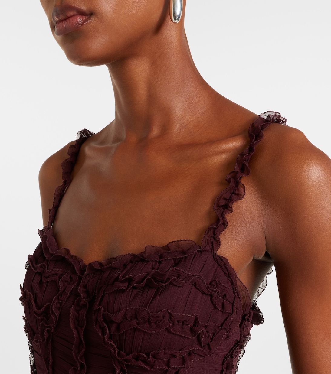 Talitha ruffled silk chiffon midi dress | Ulla Johnson