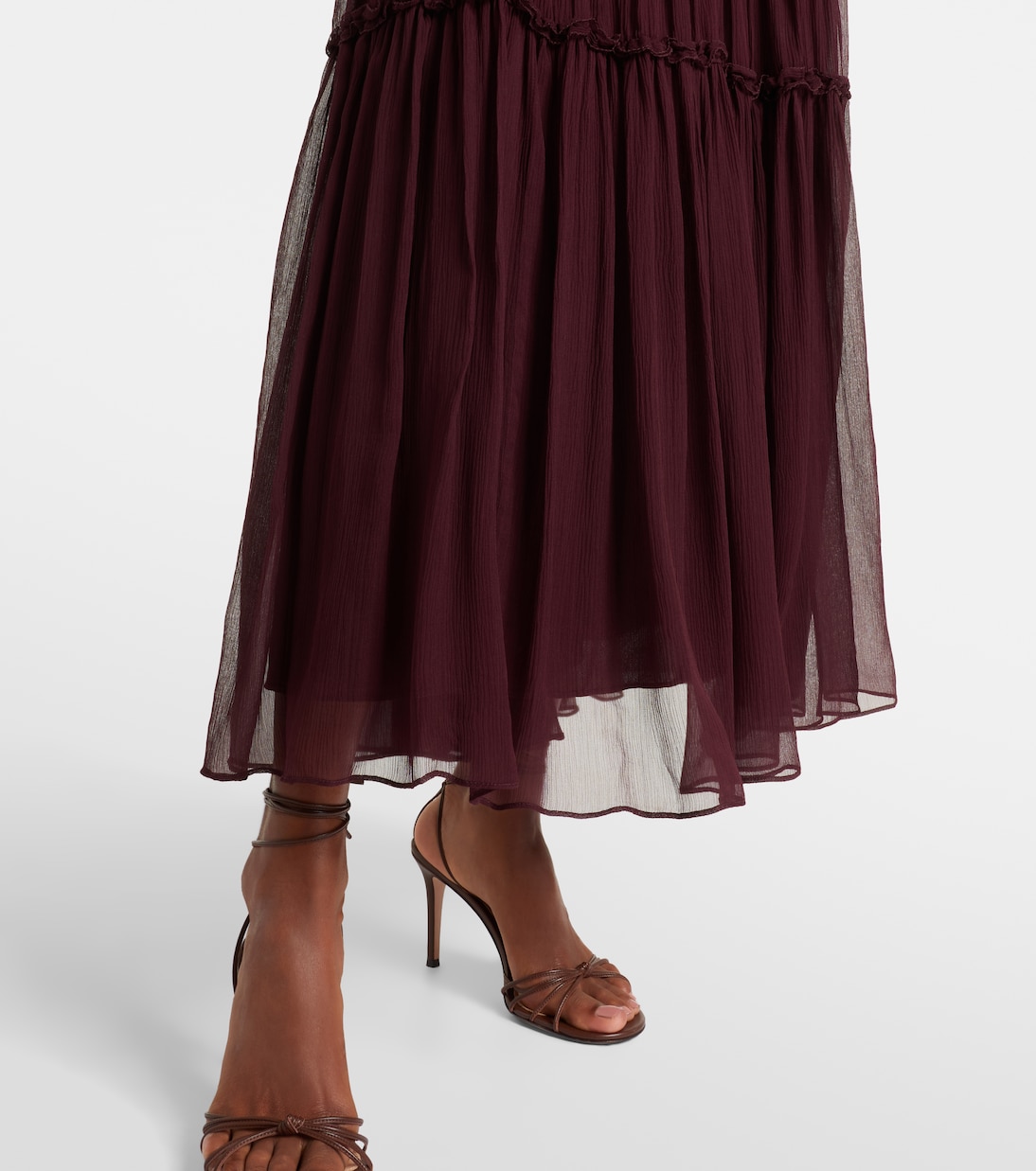 Talitha ruffled silk chiffon midi dress | Ulla Johnson