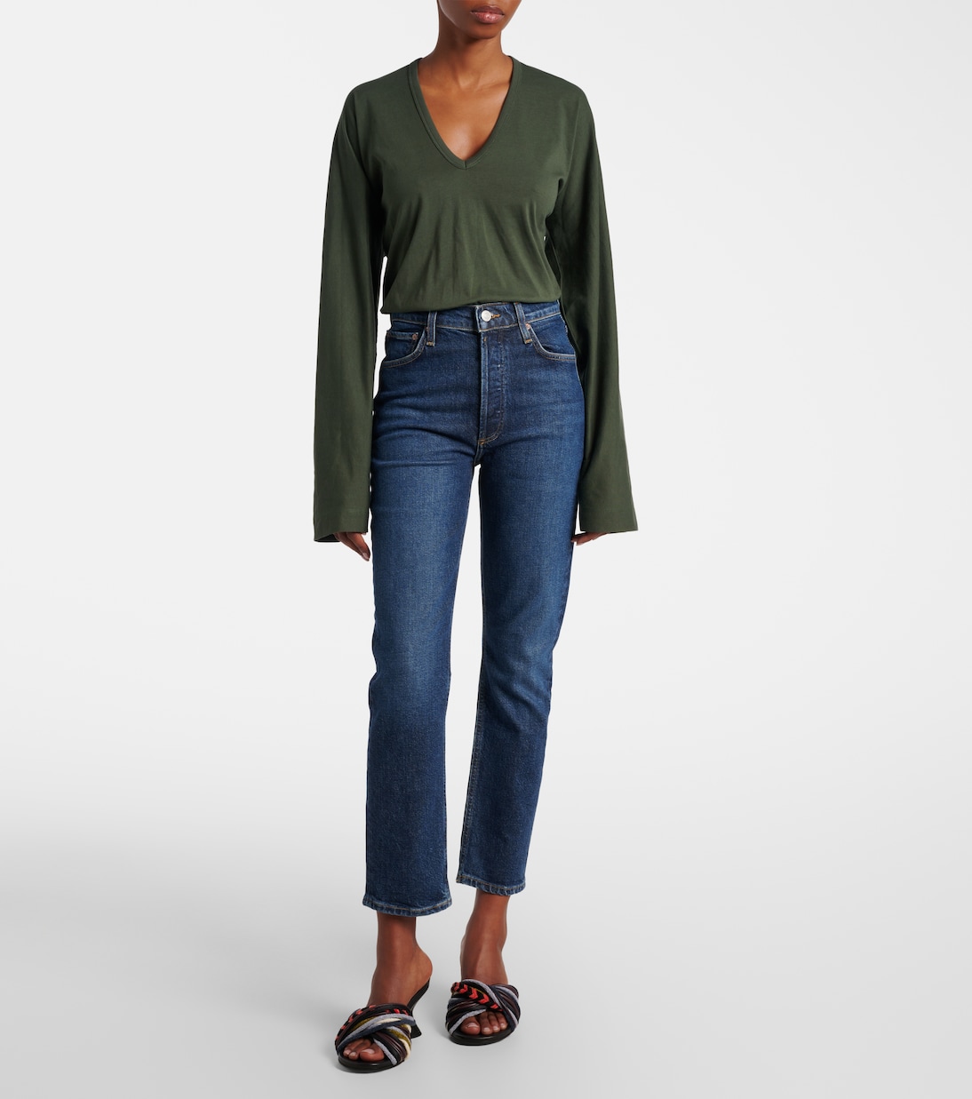 Riley high-rise straight jeans | Agolde