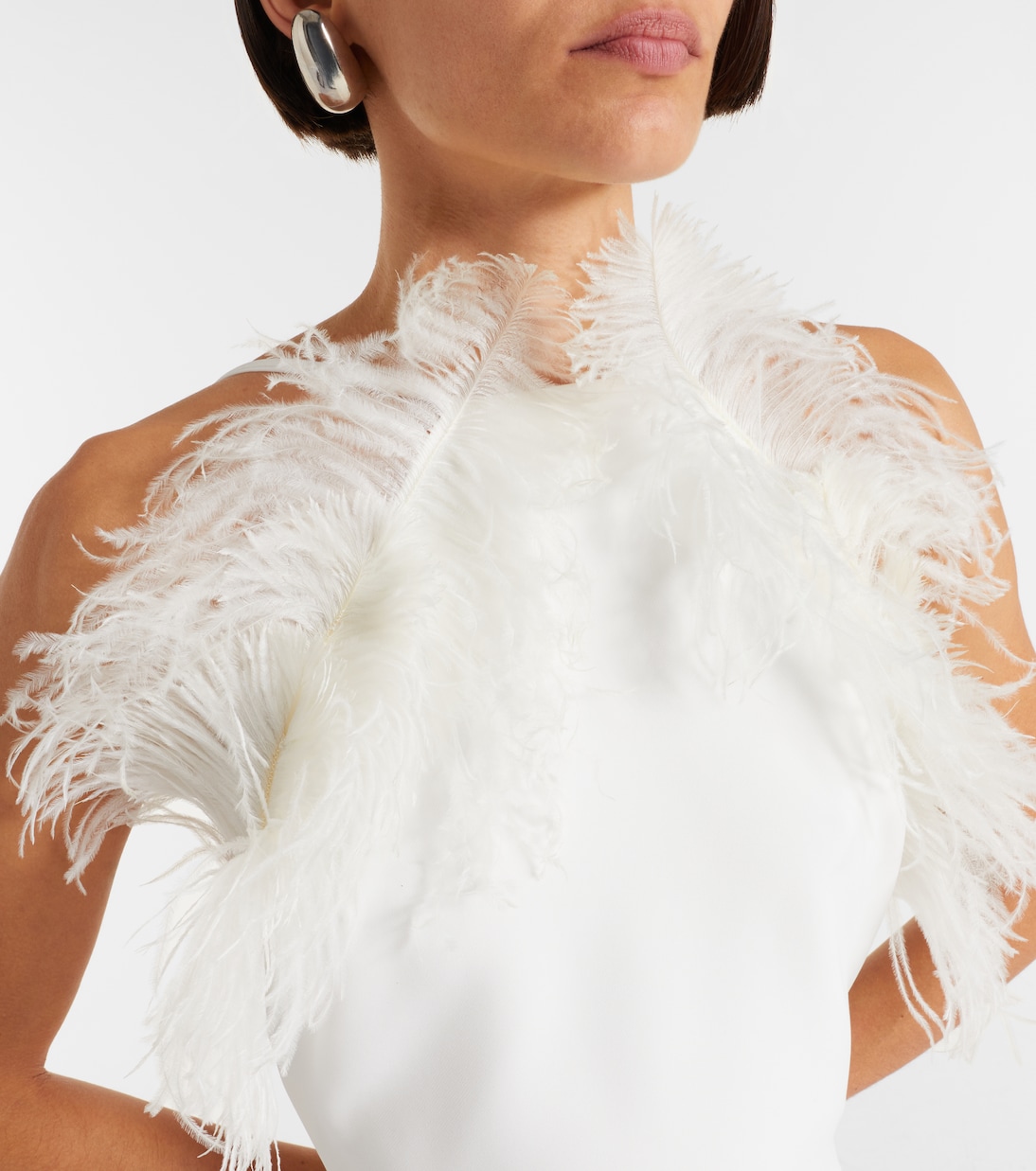 Feather-trimmed cady minidress | The Attico