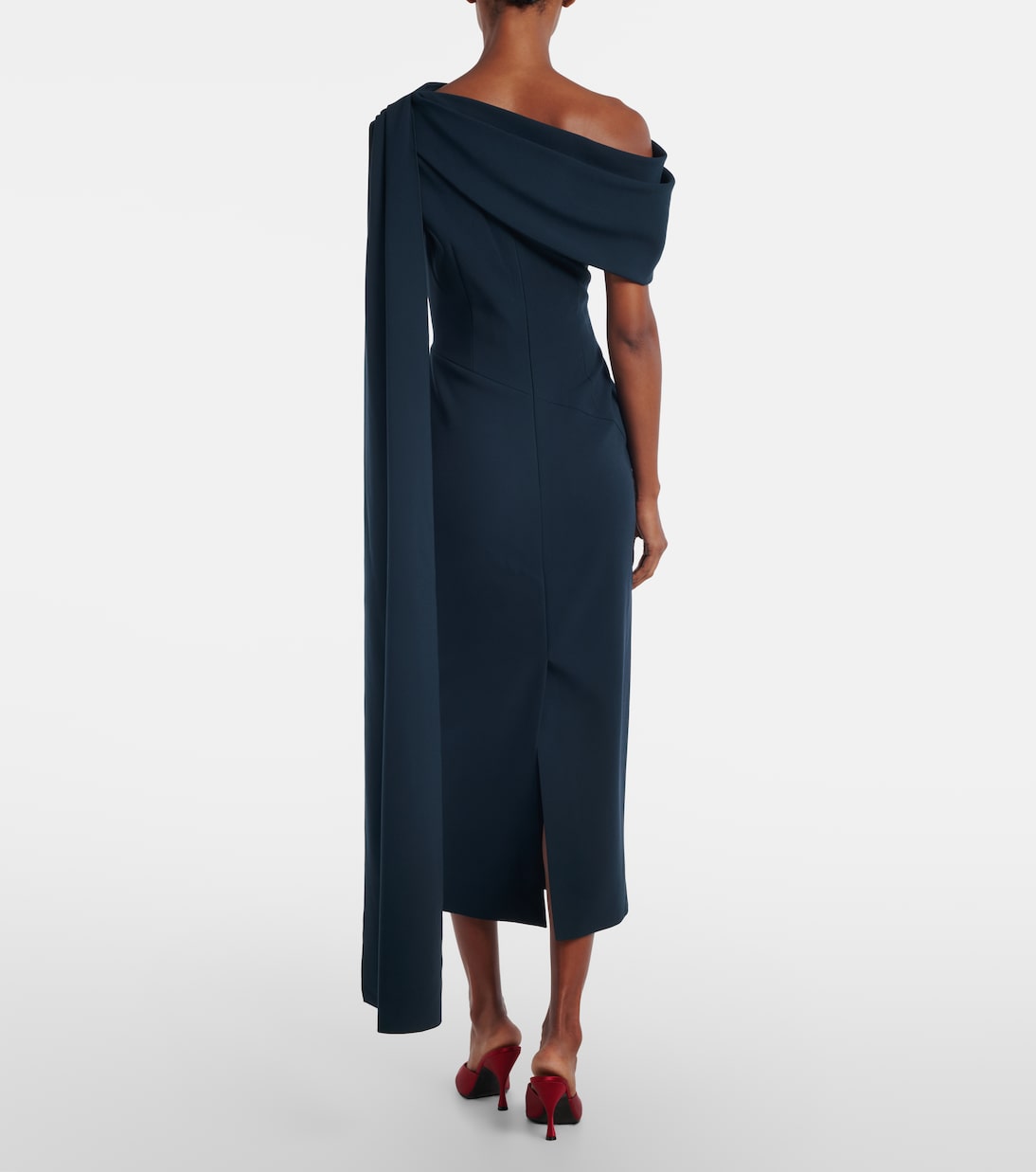 Maite caped off-shoulder midi dress | Roksanda