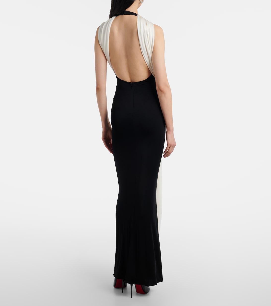 Leia scarf-detail halterneck gown | The New Arrivals Ilkyaz Ozel