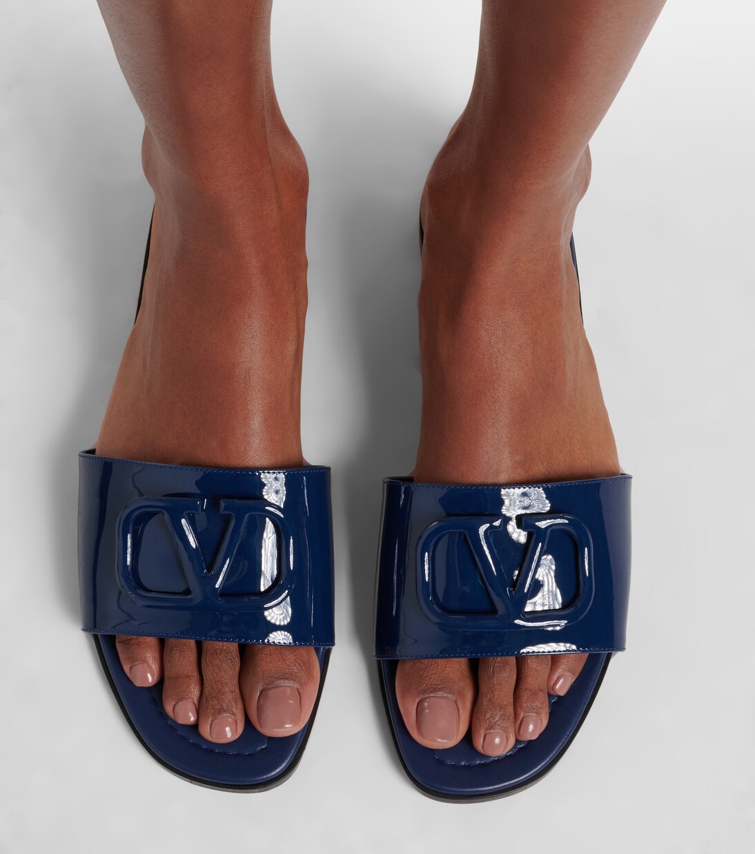 VLogo patent leather slides | Valentino Garavani