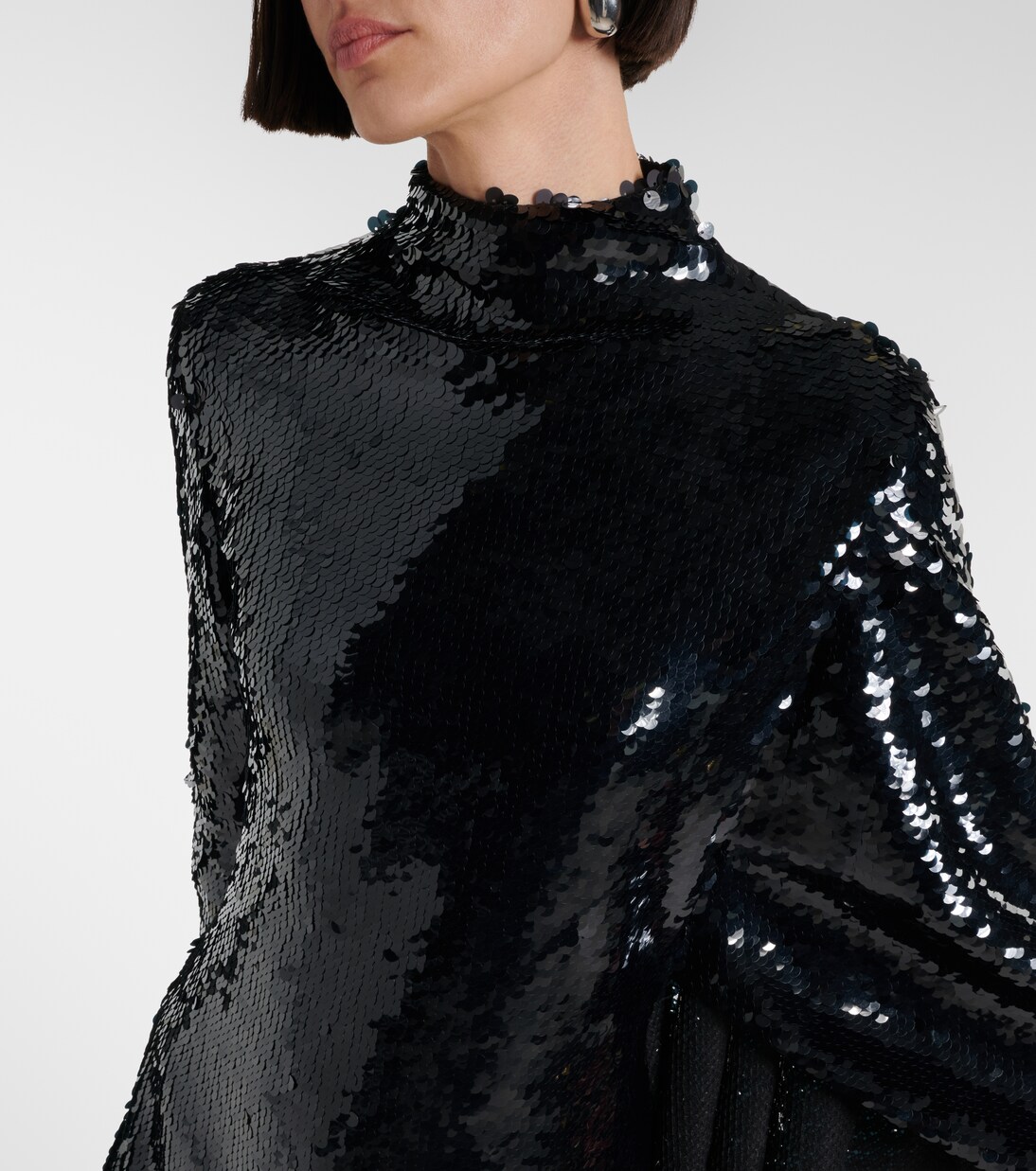 Vestido corto drapeado con lentejuelas | Stella McCartney