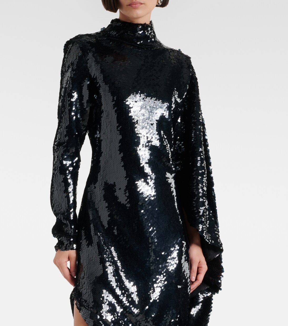 Vestido corto drapeado con lentejuelas | Stella McCartney