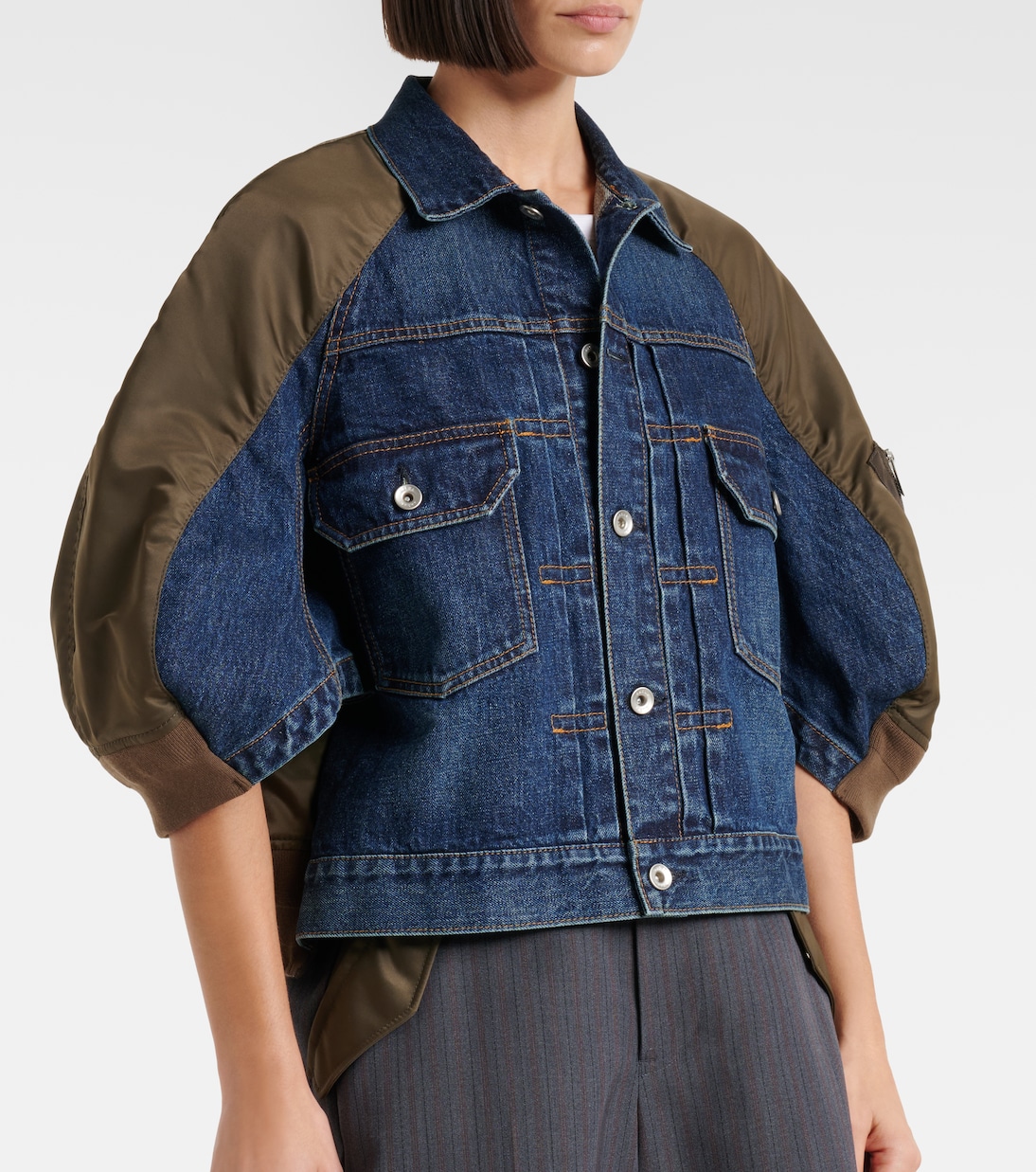 Chaqueta en denim y sarga | Sacai