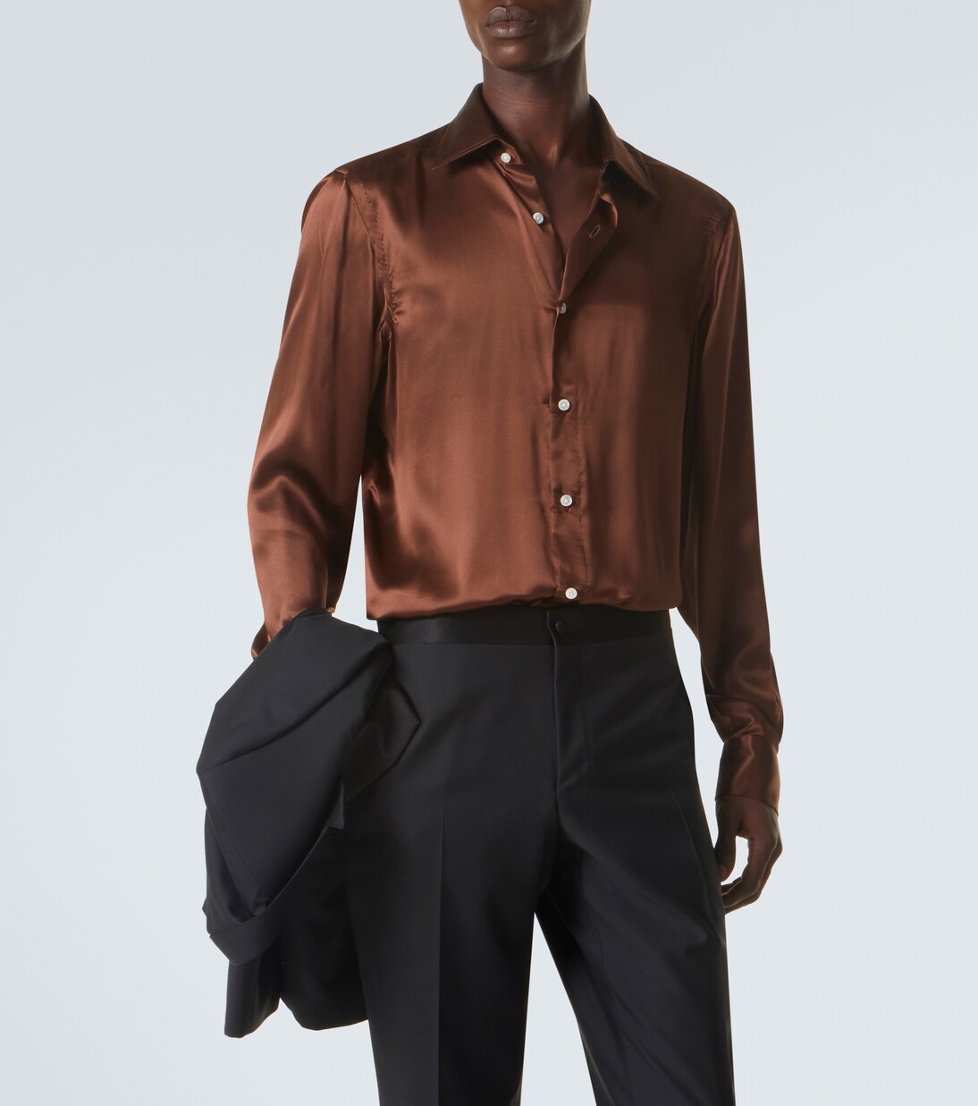 Silk satin shirt | Rubinacci