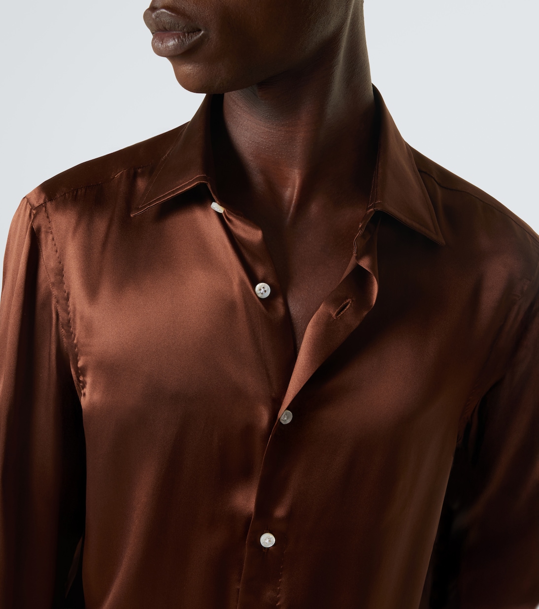 Silk satin shirt | Rubinacci