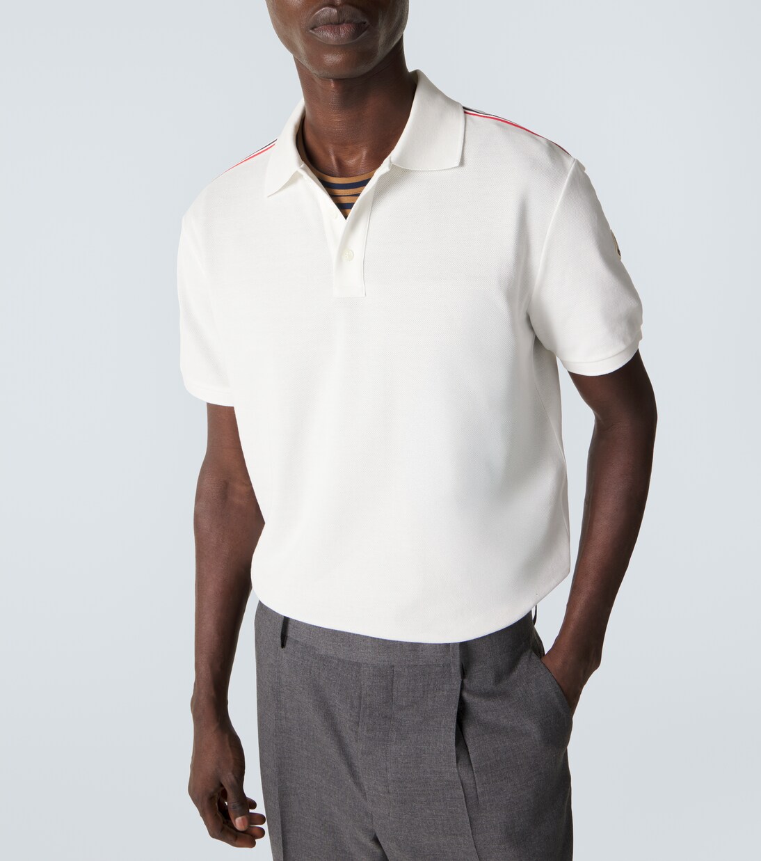 Polo de piqué de algodón con logo  | Moncler