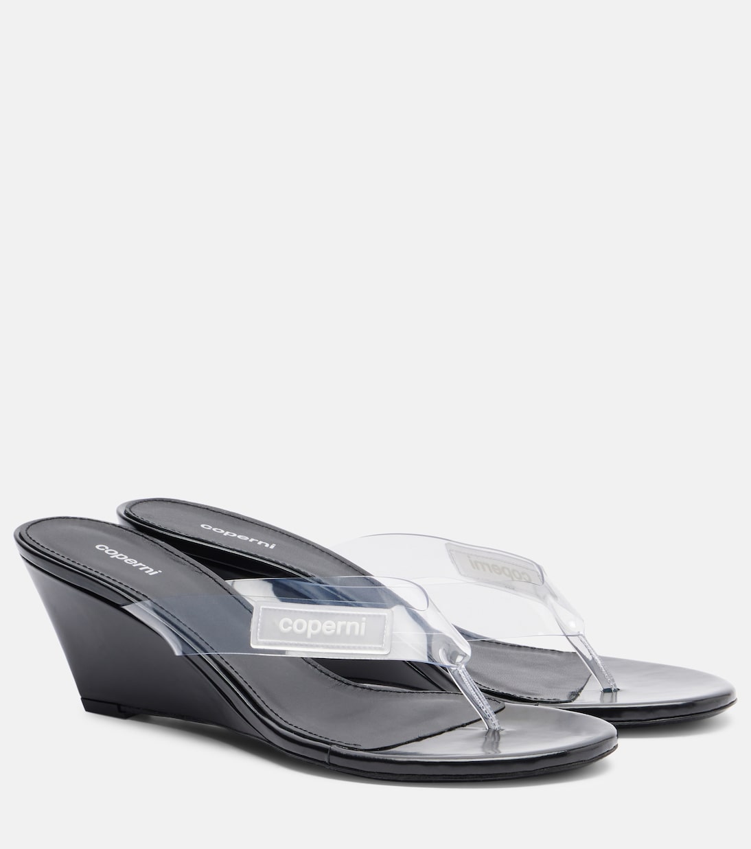 Logo PVC wedge thong sandals | Coperni