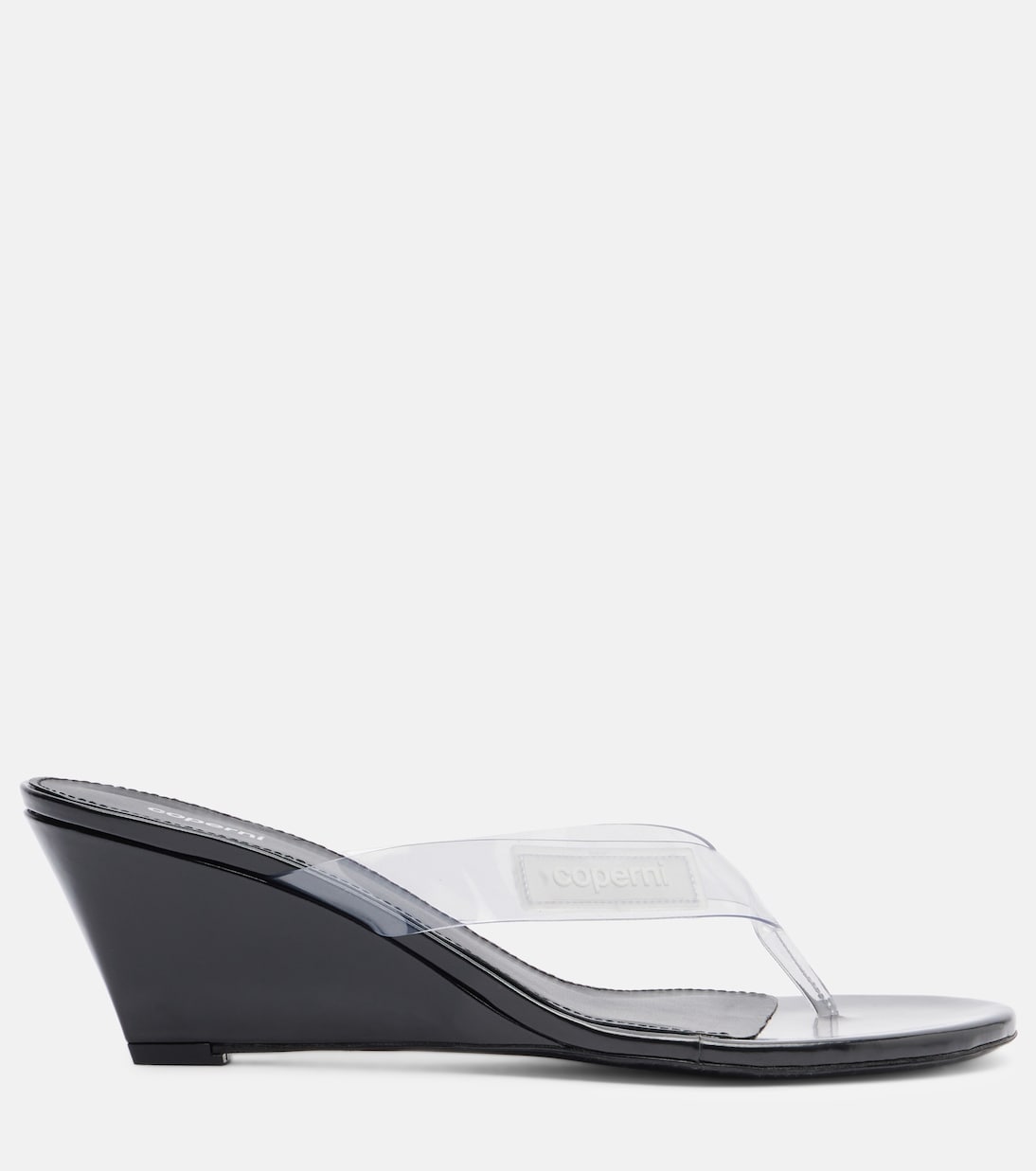 Logo PVC wedge thong sandals | Coperni