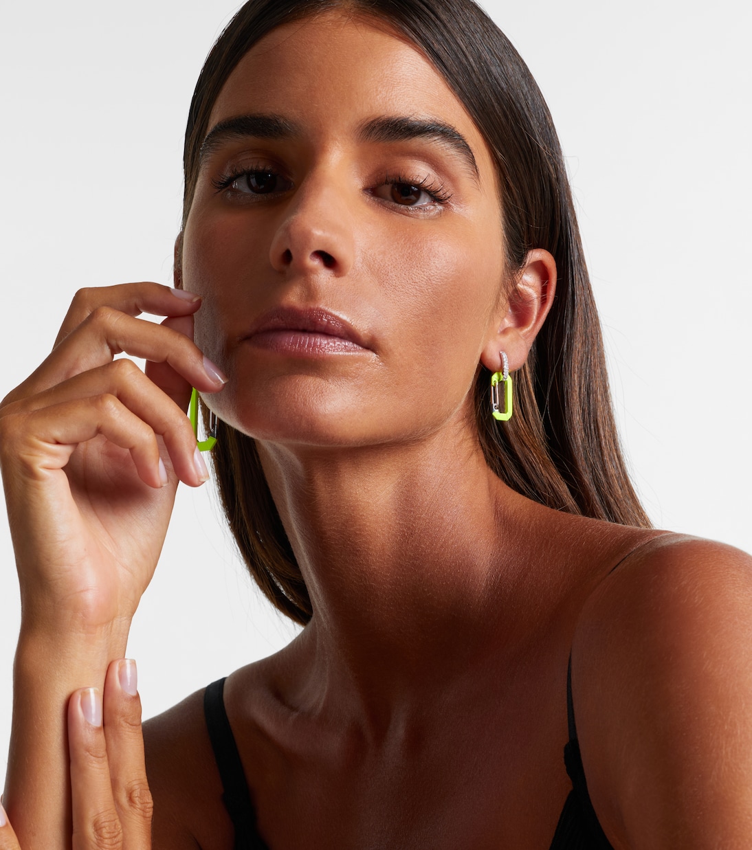 Einzelner Ohrring Chiara aus 18kt Weißgold mit Diamanten | Eéra