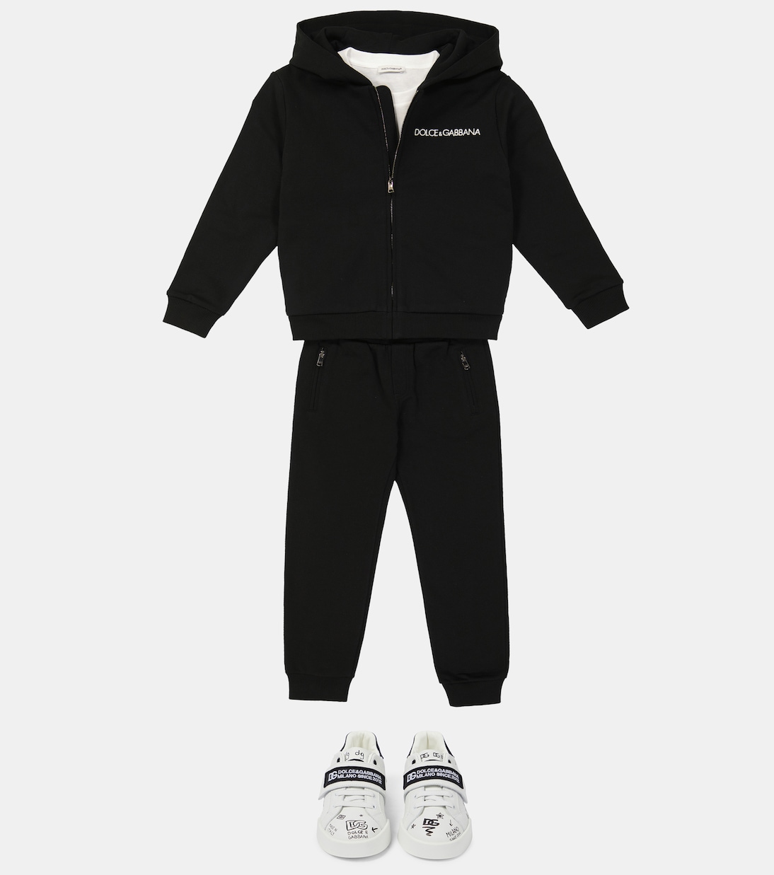 Logo cotton-jersey hoodie | Dolce&Gabbana Kids