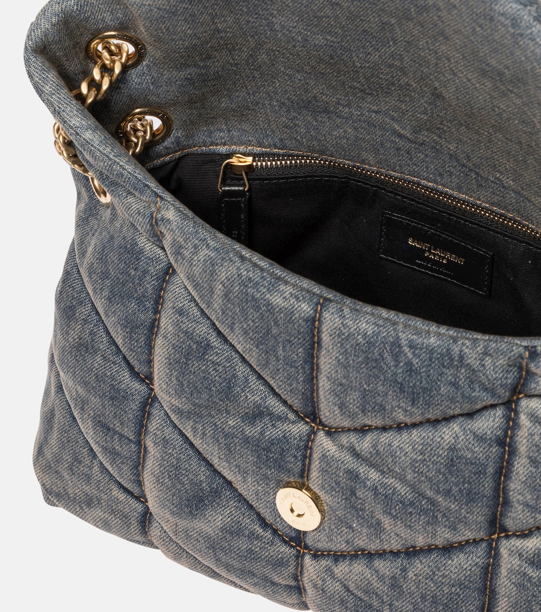 Puffer Small denim shoulder bag | Saint Laurent