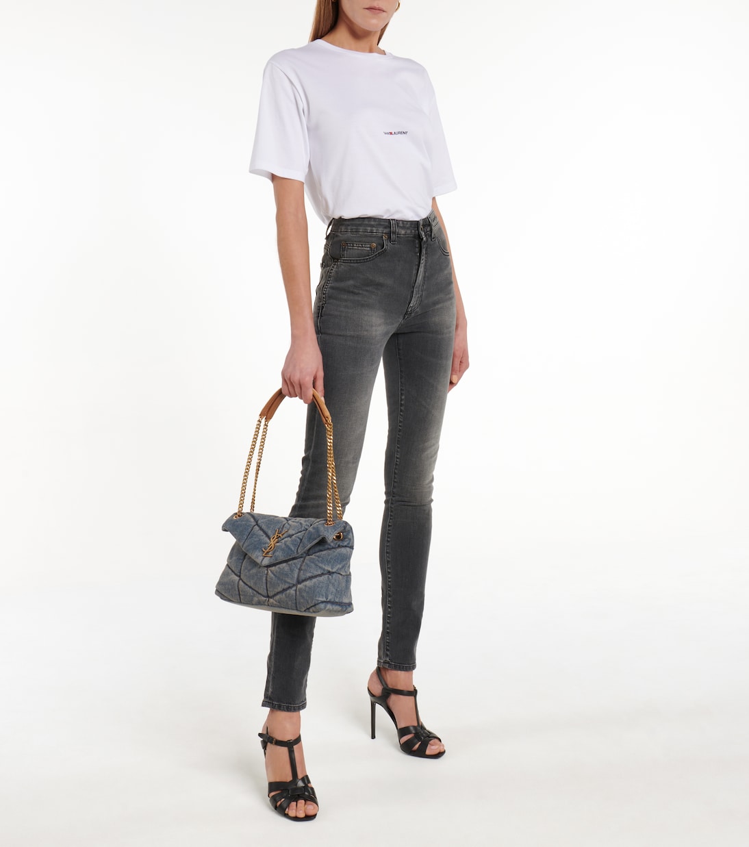 Puffer Small denim shoulder bag | Saint Laurent