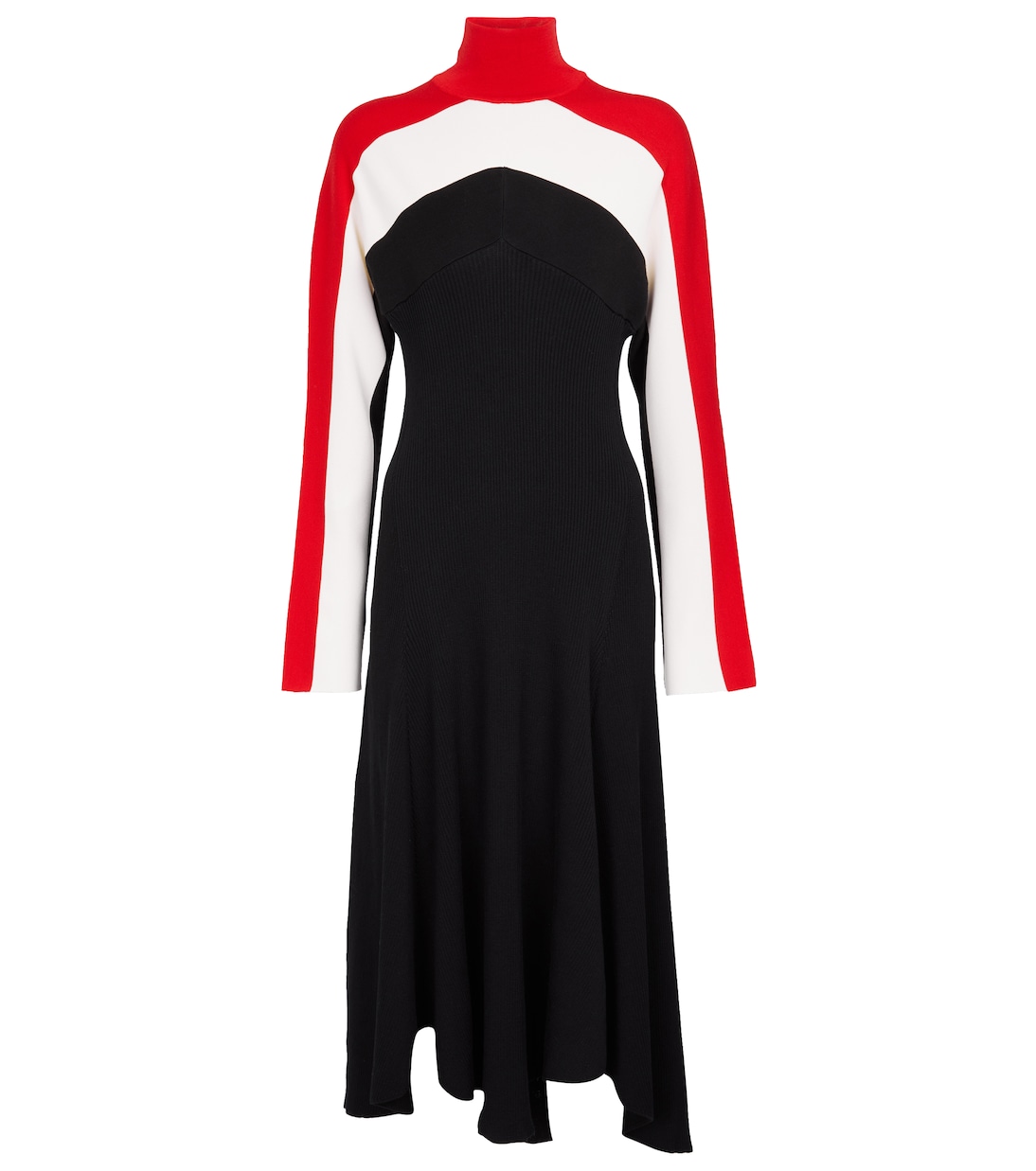 Striped ribbed-knit midi dress | Jil Sander