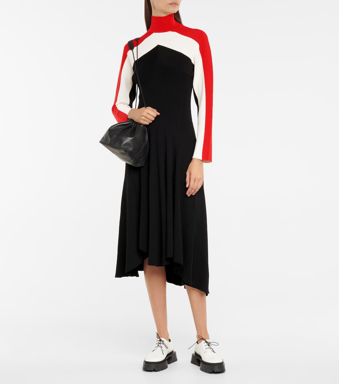 Striped ribbed-knit midi dress | Jil Sander