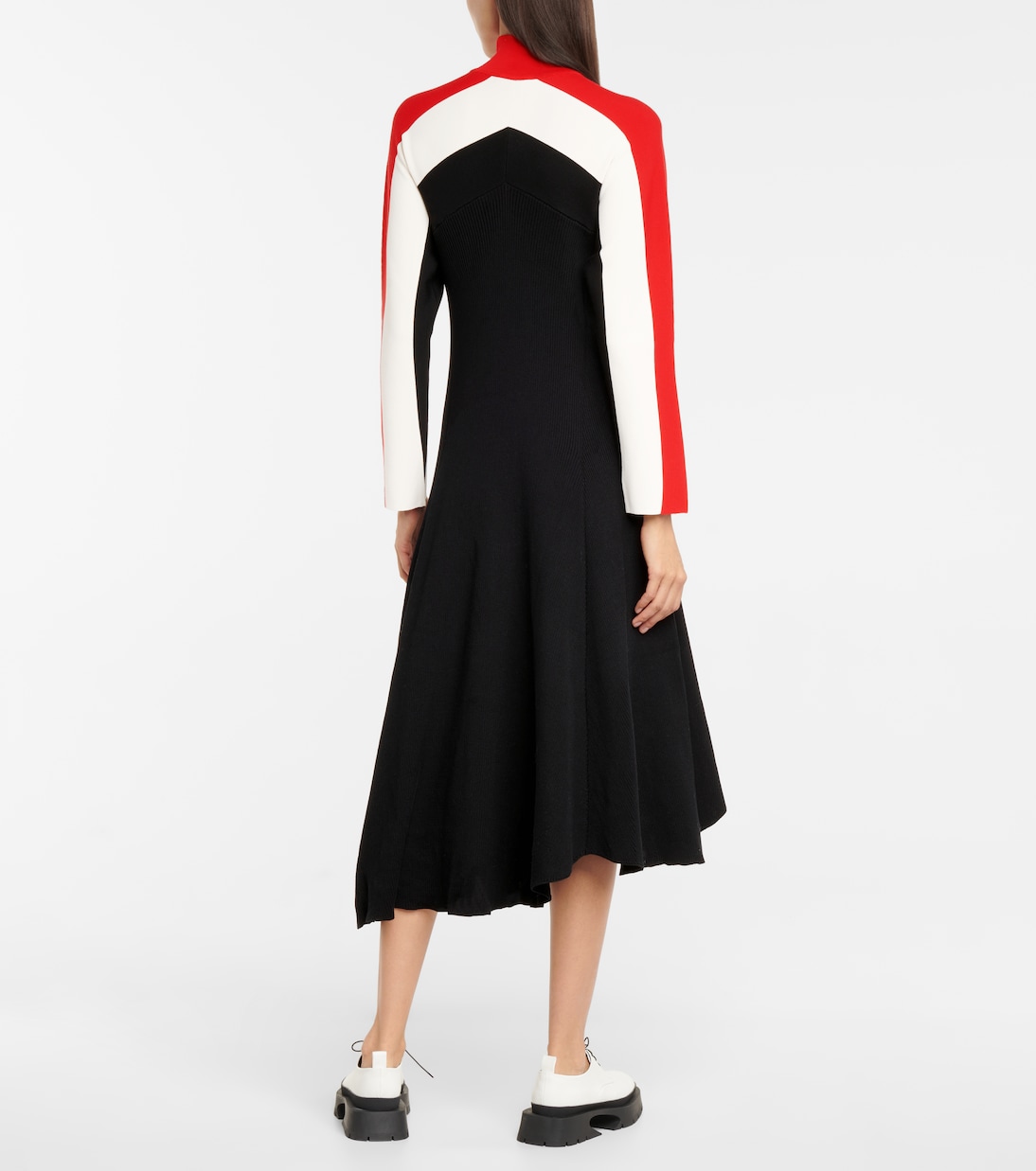 Striped ribbed-knit midi dress | Jil Sander