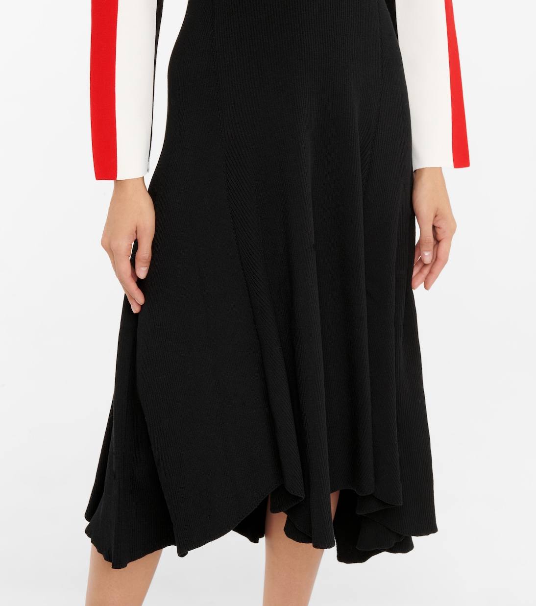 Striped ribbed-knit midi dress | Jil Sander