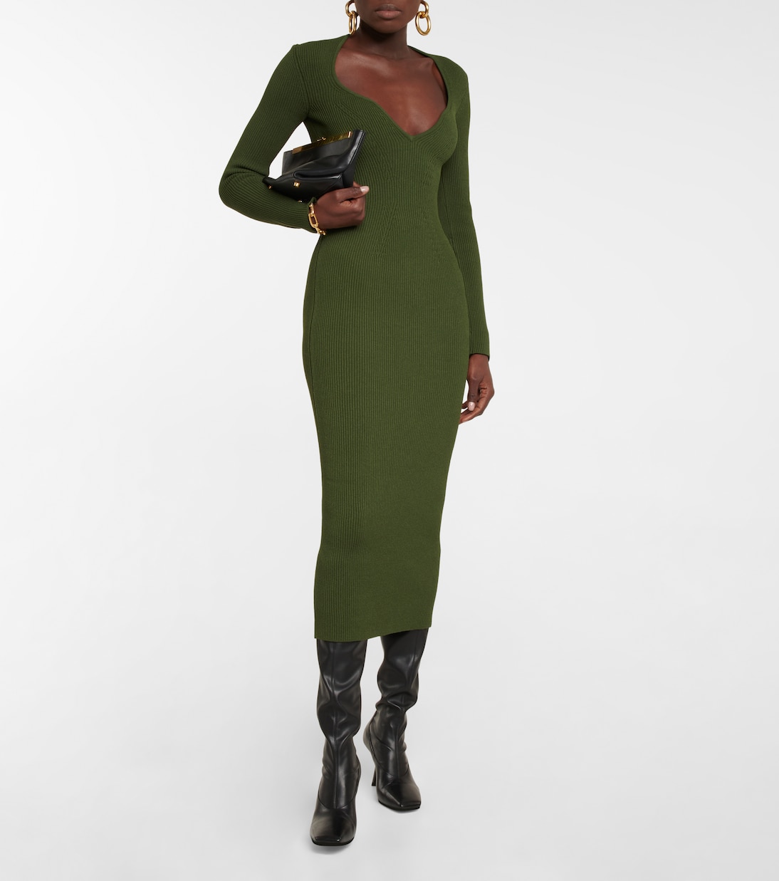 Alessandra ribbed-knit midi dress | Khaite