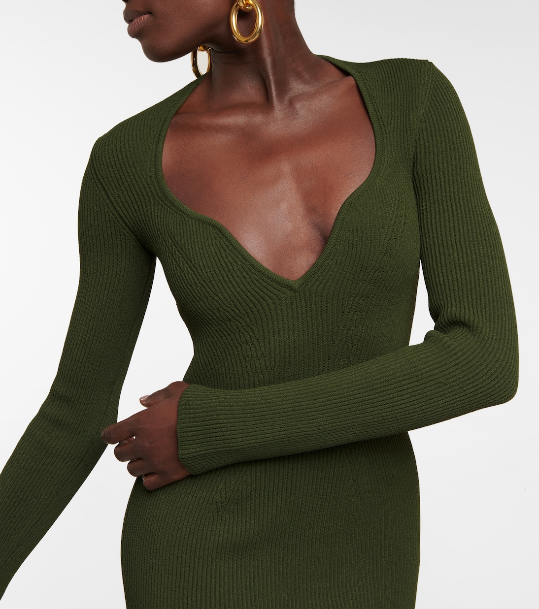 Alessandra ribbed-knit midi dress | Khaite