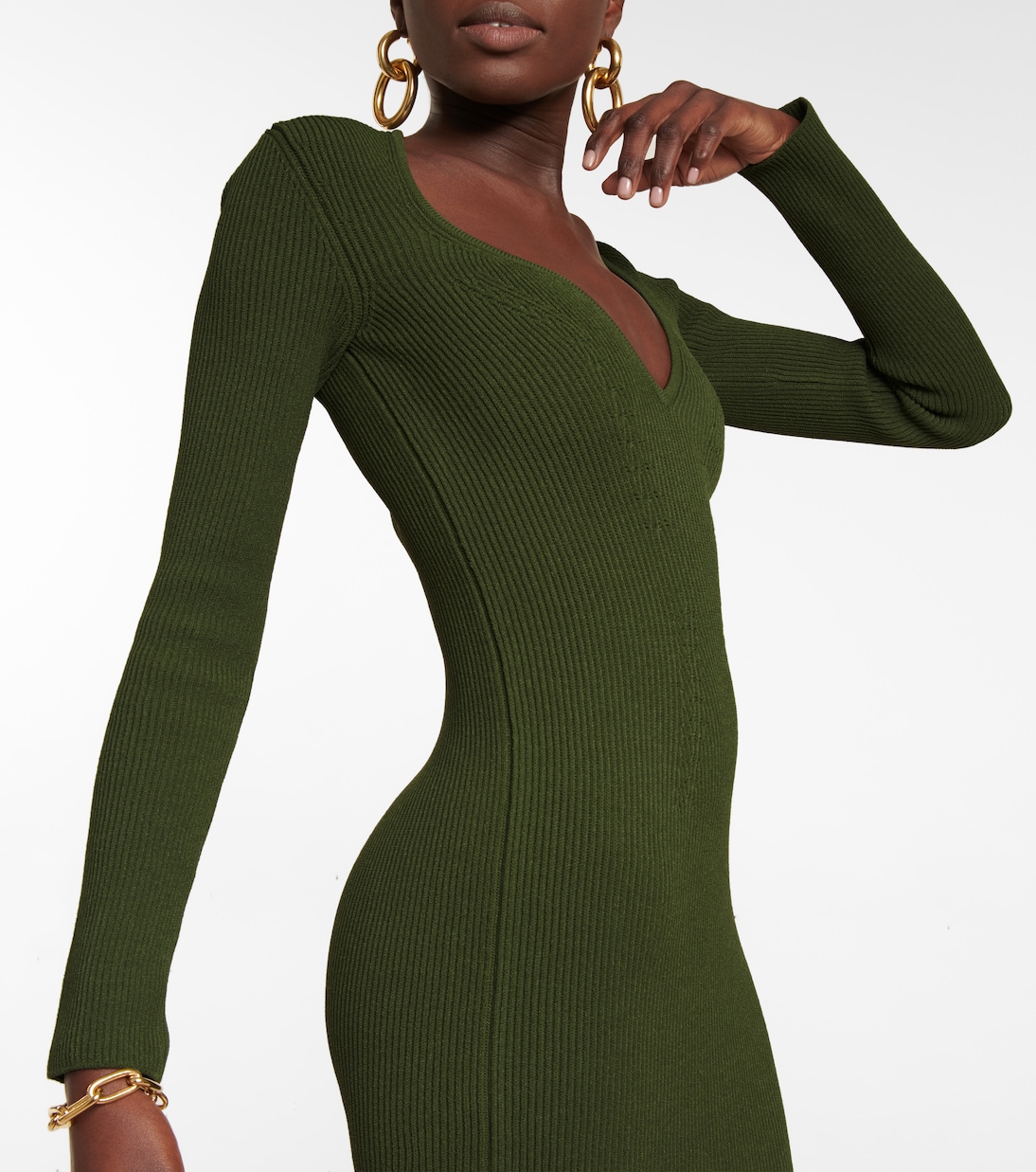 Alessandra ribbed-knit midi dress | Khaite