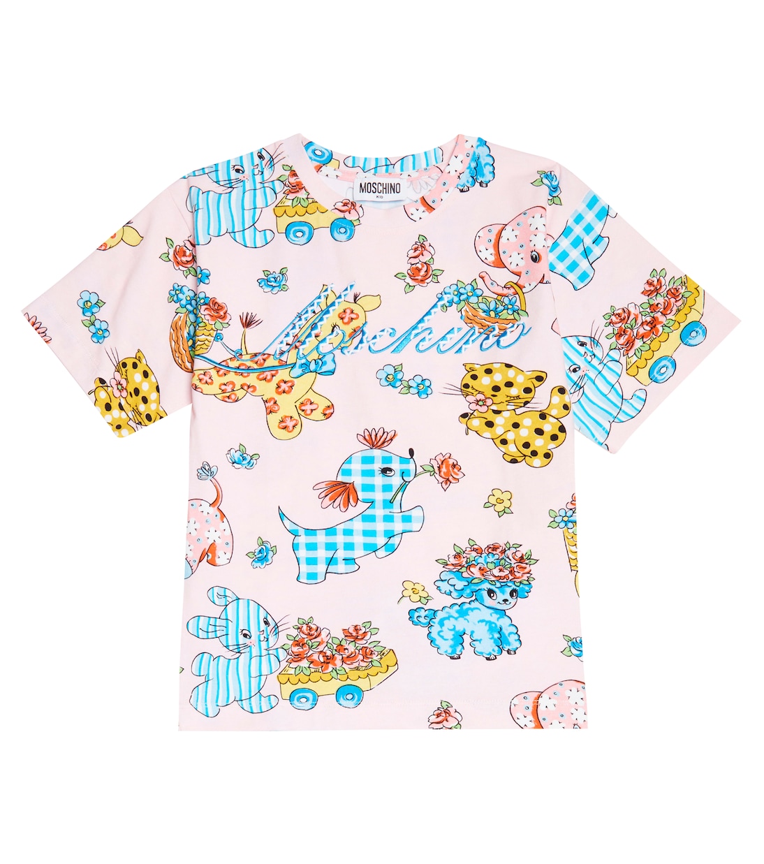 T-shirt in misto cotone con stampa | Moschino Kids