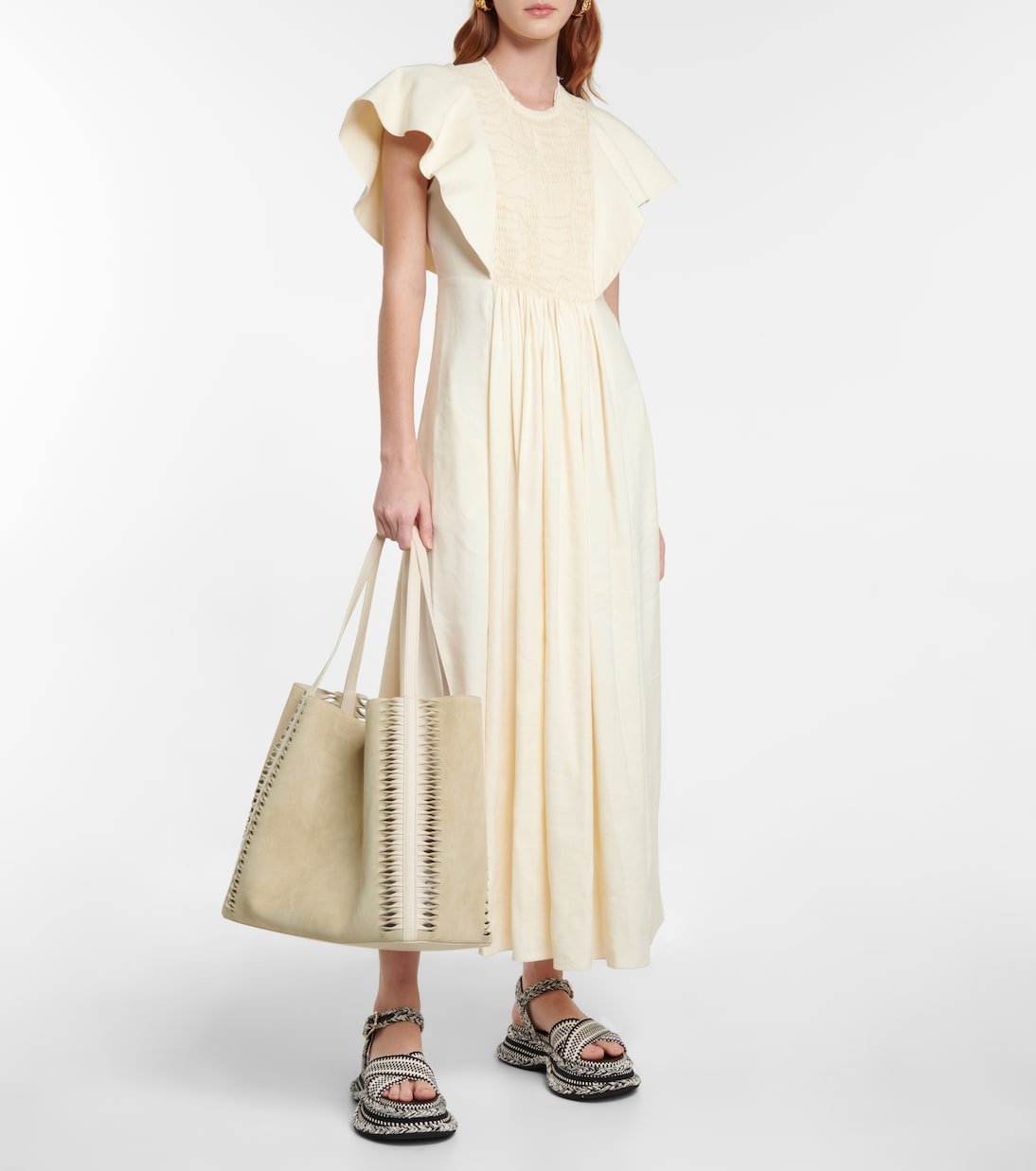 Louela suede and leather tote bag | Chloé