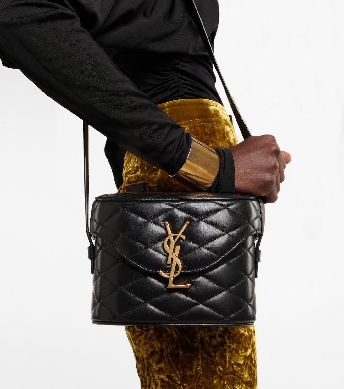 June quilted leather shoulder bag in black Saint Laurent Mytheresa