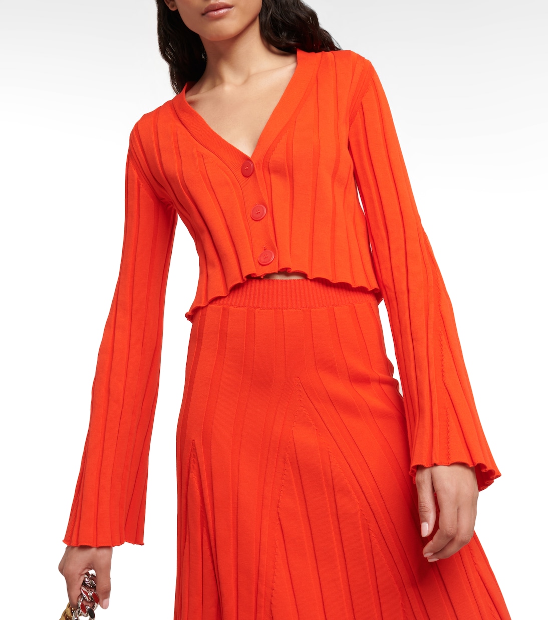 Cardigan in maglia a coste di cotone | Stella McCartney