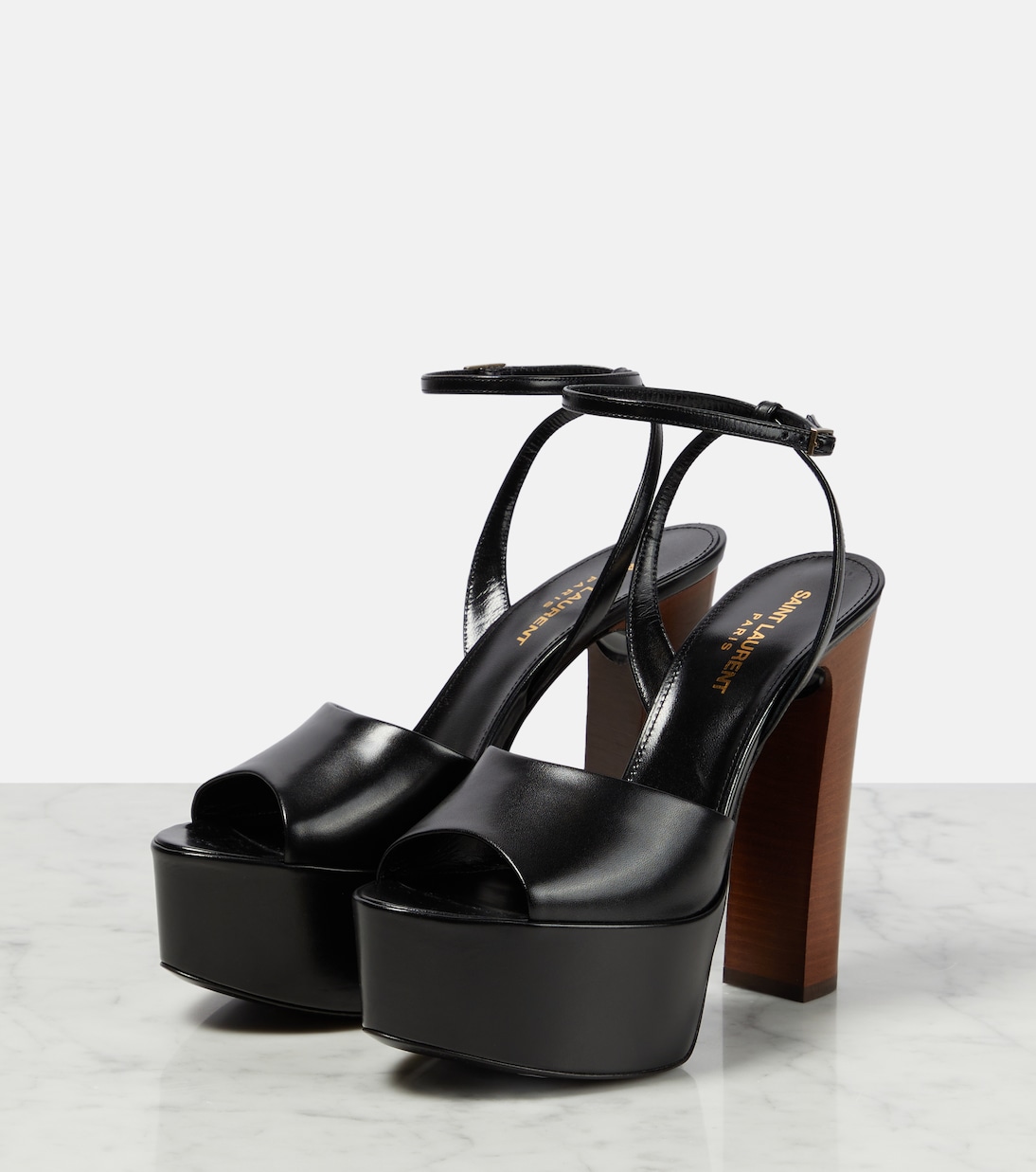 Sandales Jodie 95 à plateau en cuir | Saint Laurent