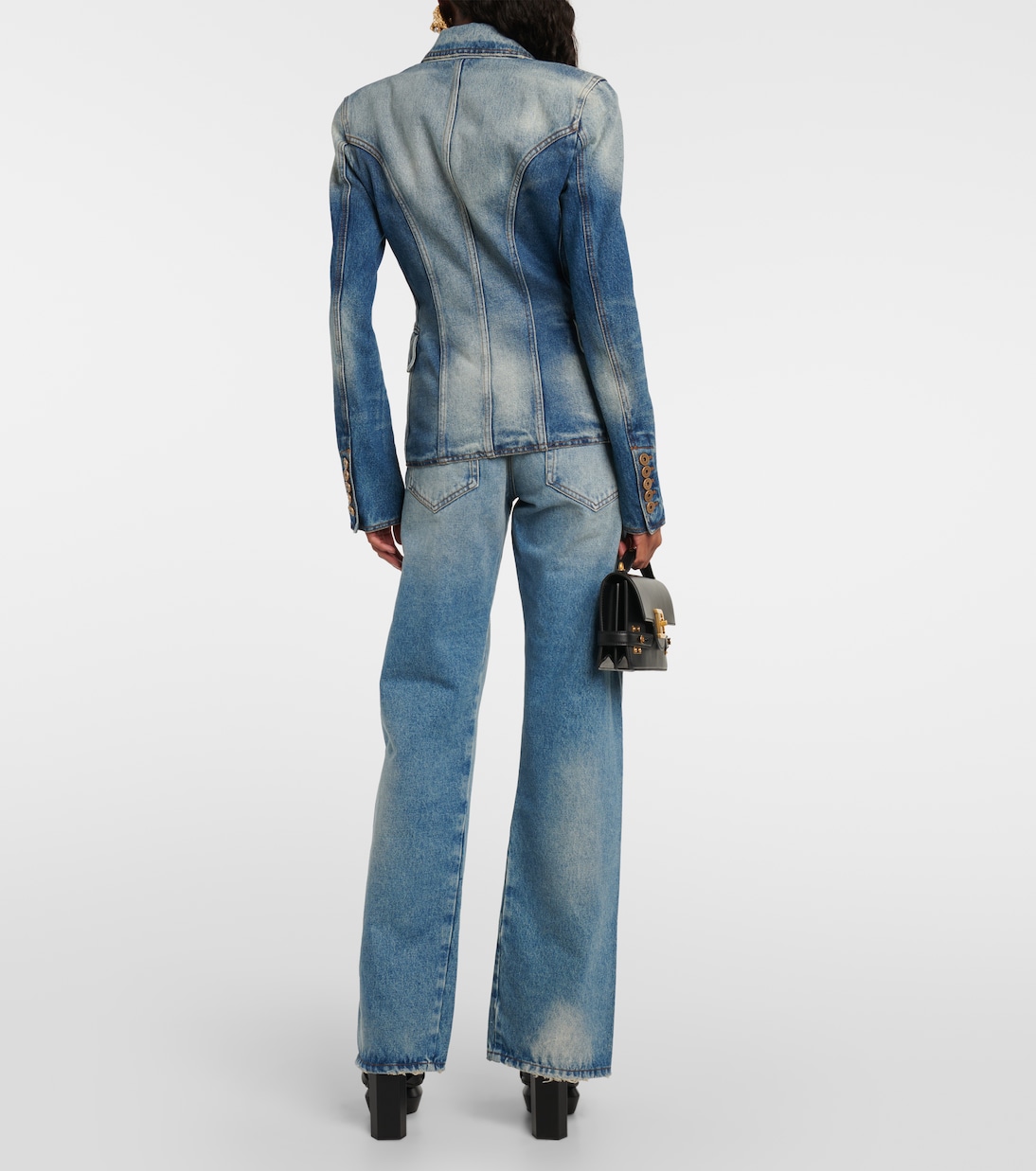 Double-breasted denim jacket | Balmain