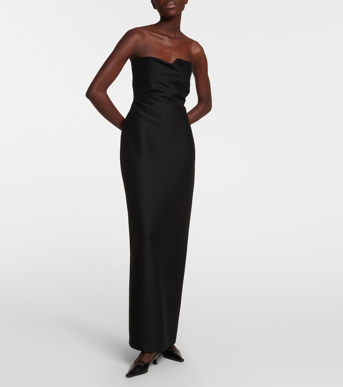 Bardon draped wool and silk gown | The Row