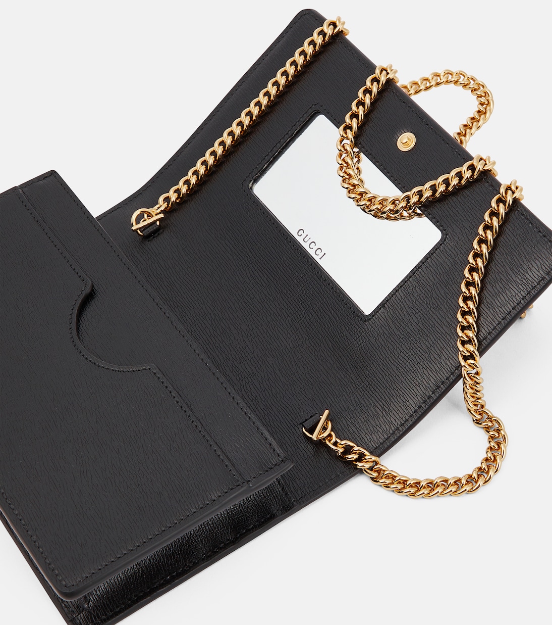 Portemonnaie mit Kettenriemen Gucci Script aus Leder | Gucci