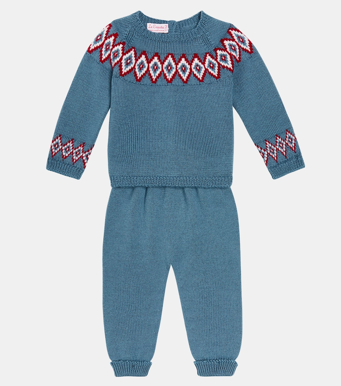 Bebé - set de cárdigan, pantalones y gorro de lana | La Coqueta