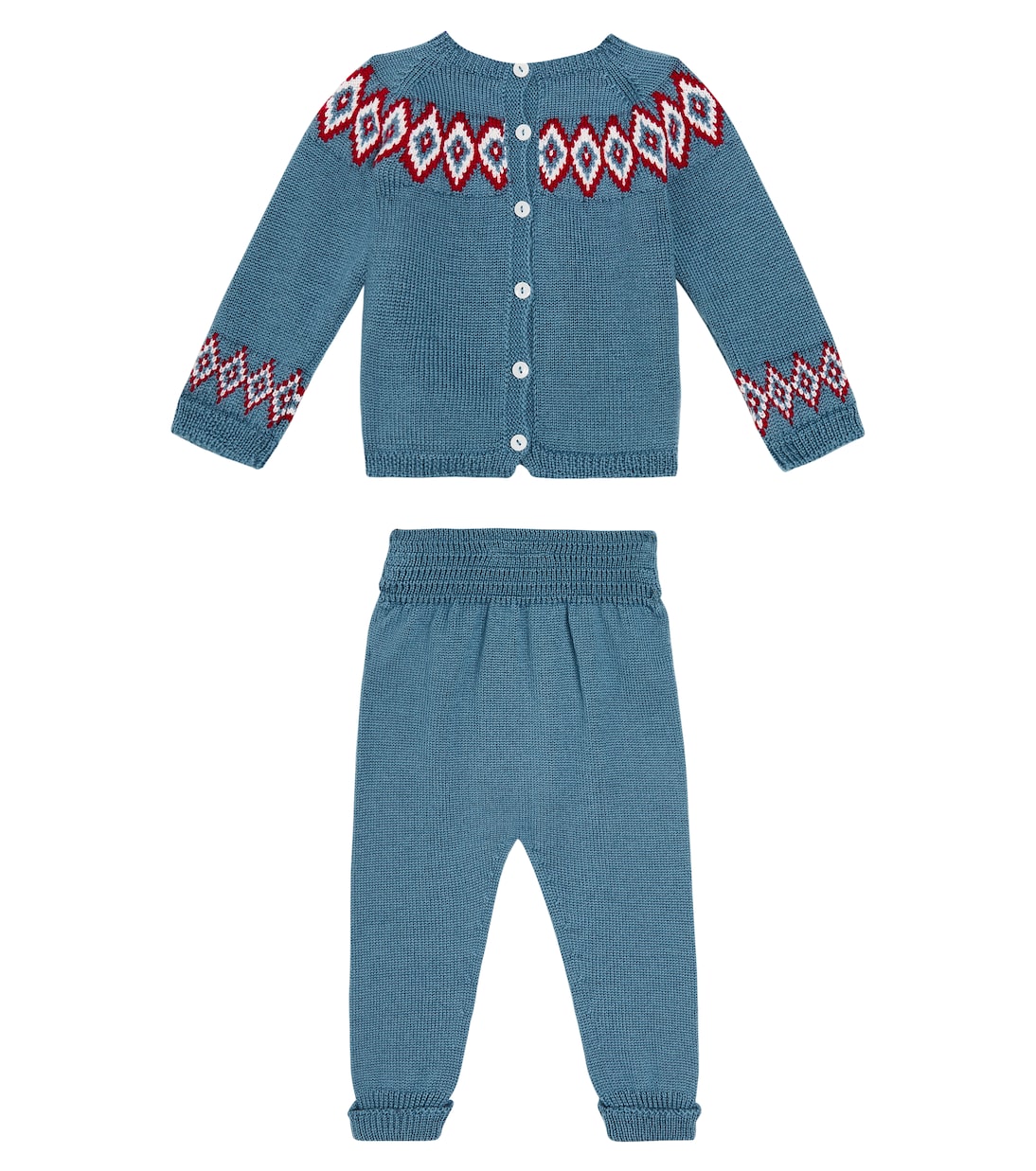 Bebé - set de cárdigan, pantalones y gorro de lana | La Coqueta