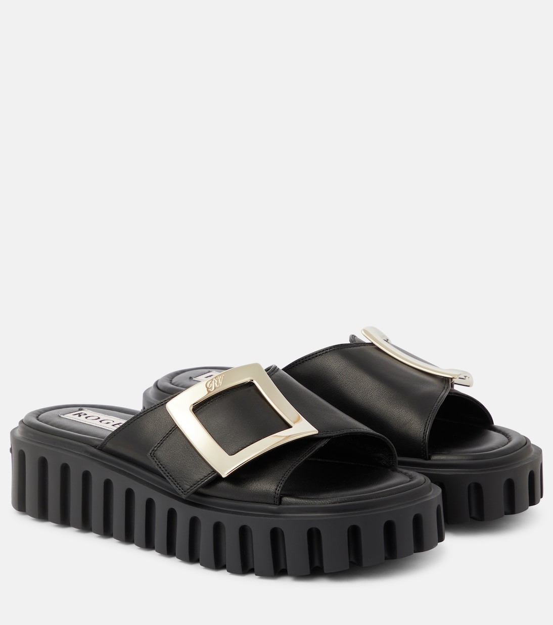 Pantoletten Viv Go Thick aus Leder | Roger Vivier
