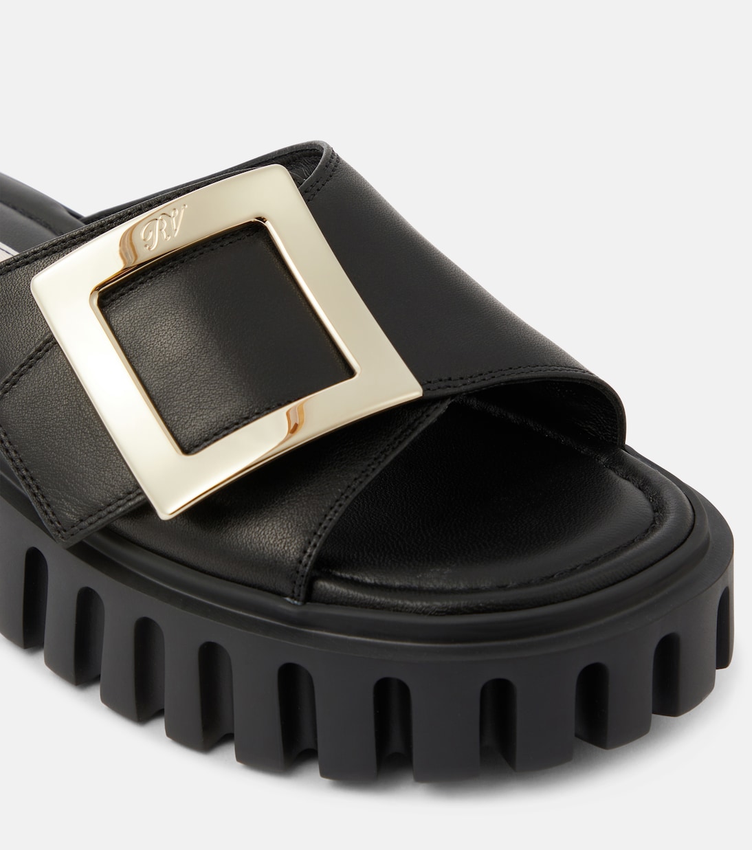 Pantoletten Viv Go Thick aus Leder | Roger Vivier
