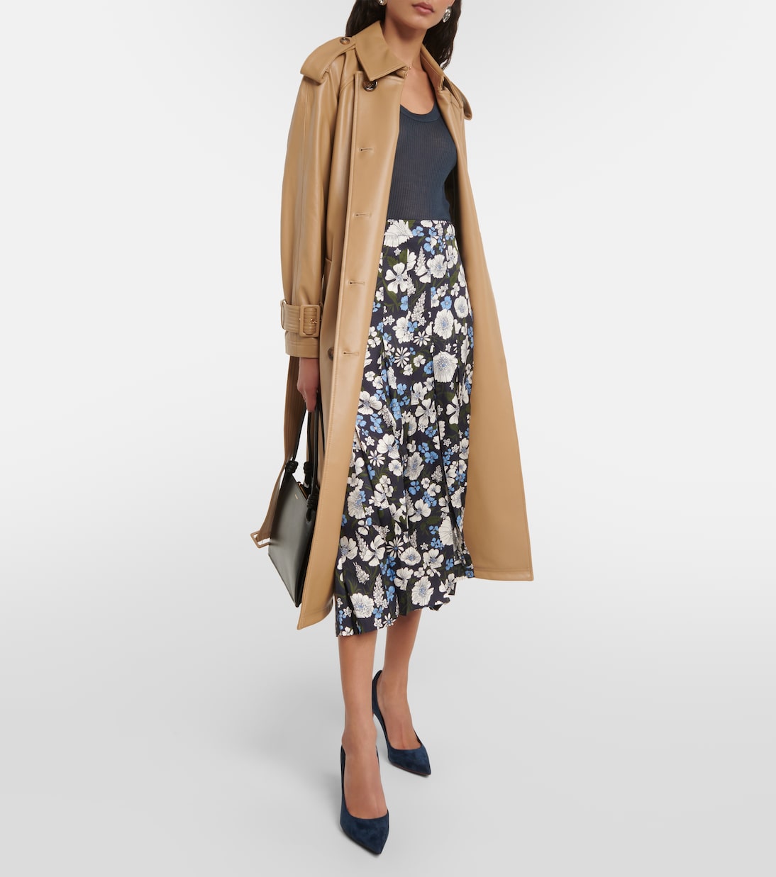 Falda midi Norris de mezcla de seda | Veronica Beard