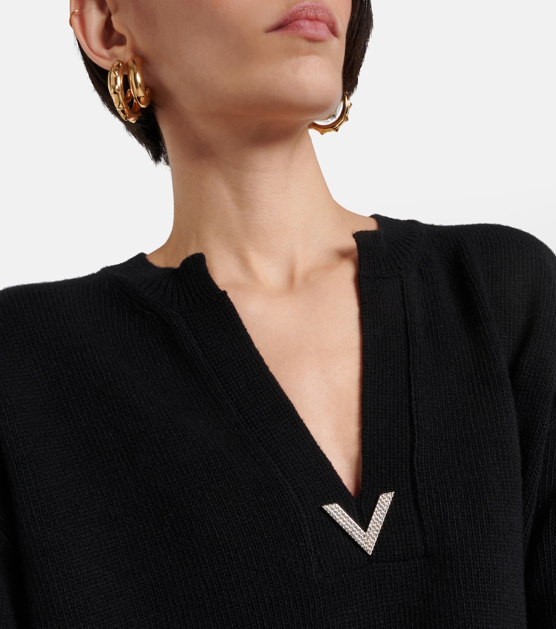 Pullover in lana vergine con logo | Valentino