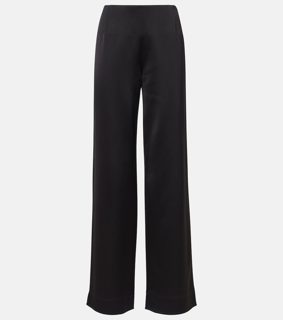 Weite High-Rise-Hose aus Satin | Toteme